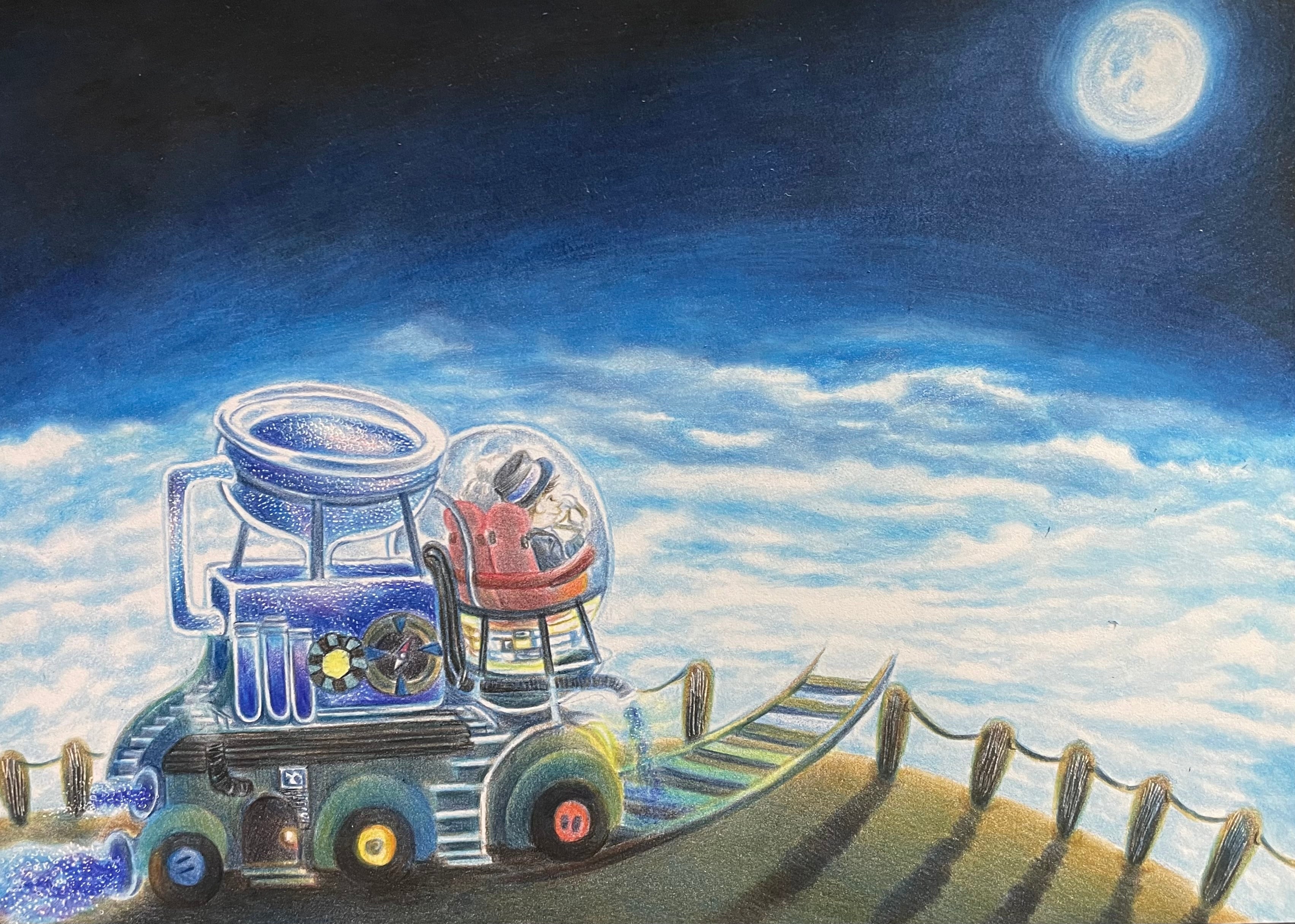 色鉛筆画 アクアマリン (原画) d13978adc16bd458fa000f3bdbaa2f