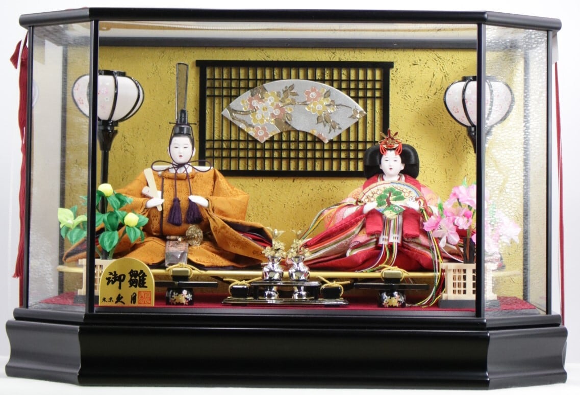2576 久月雛人形ガラスケース入り親王飾り | nomuraningyo