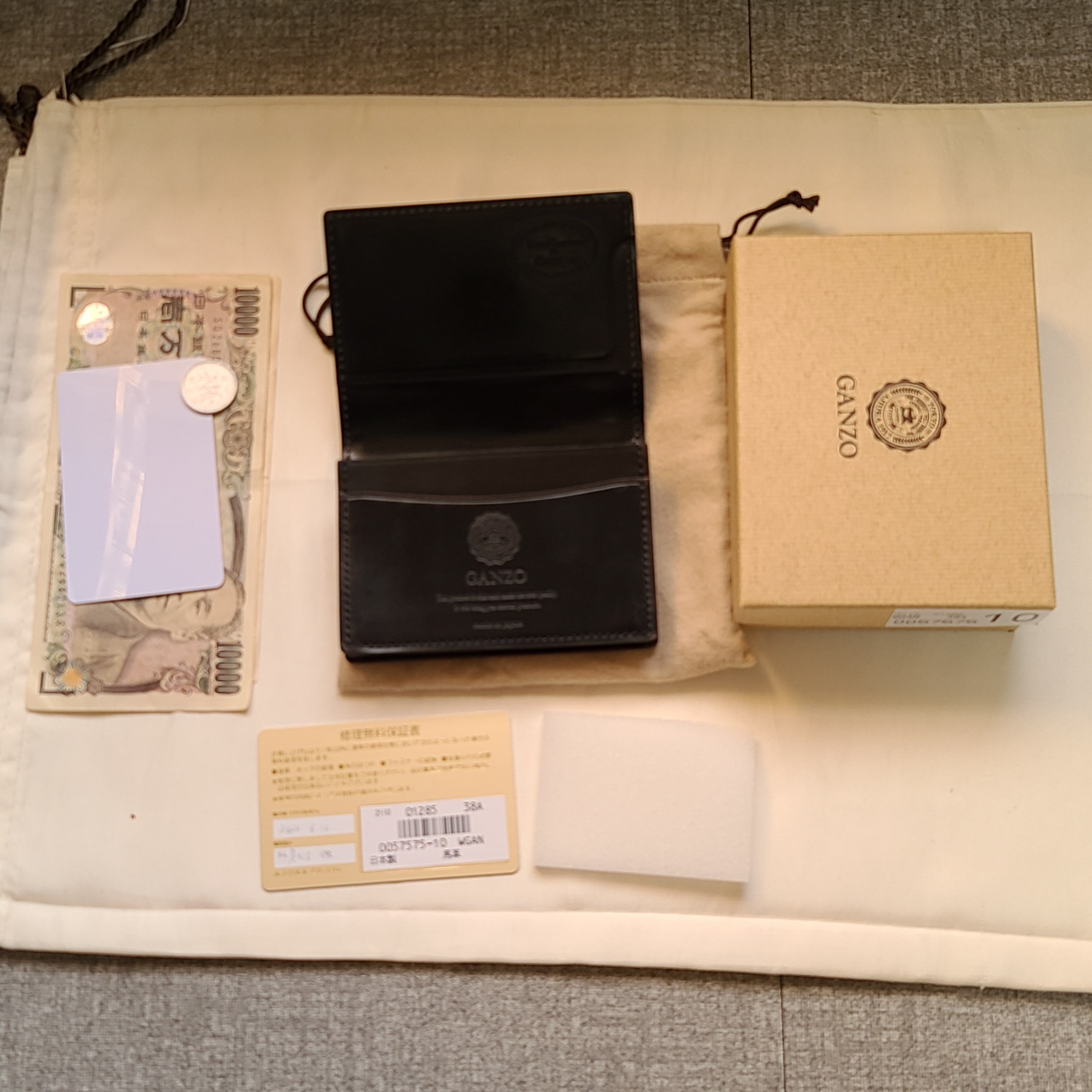 ガンゾ SHELL CORDOVAN 2(シェルコードバン2) ブラック 名刺入れ