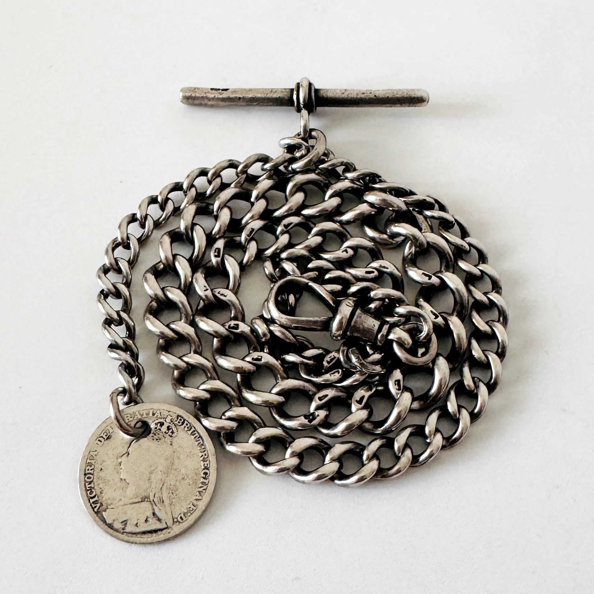 1890年☆英国☆アルバートチェーン/純銀製/アンティーク | reoreohouse