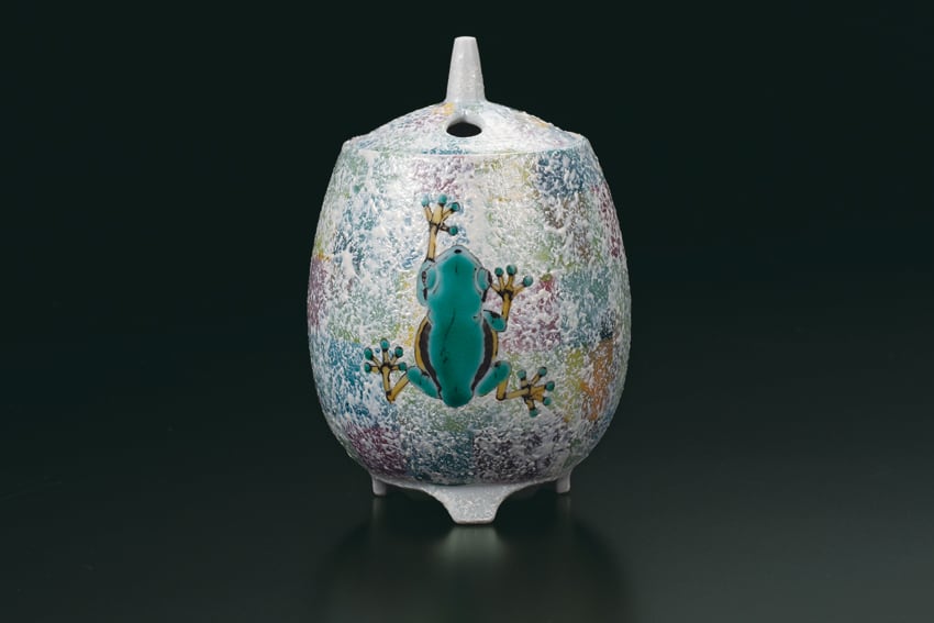 ラスト 値引 出品期限 4/30迄 九谷焼 花器 ”象の図” 山近 泰：作