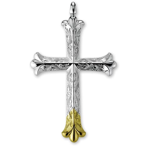 鷲見太郎 Pendant ペンダント イベント限定】唐草彫クロスK20トップ