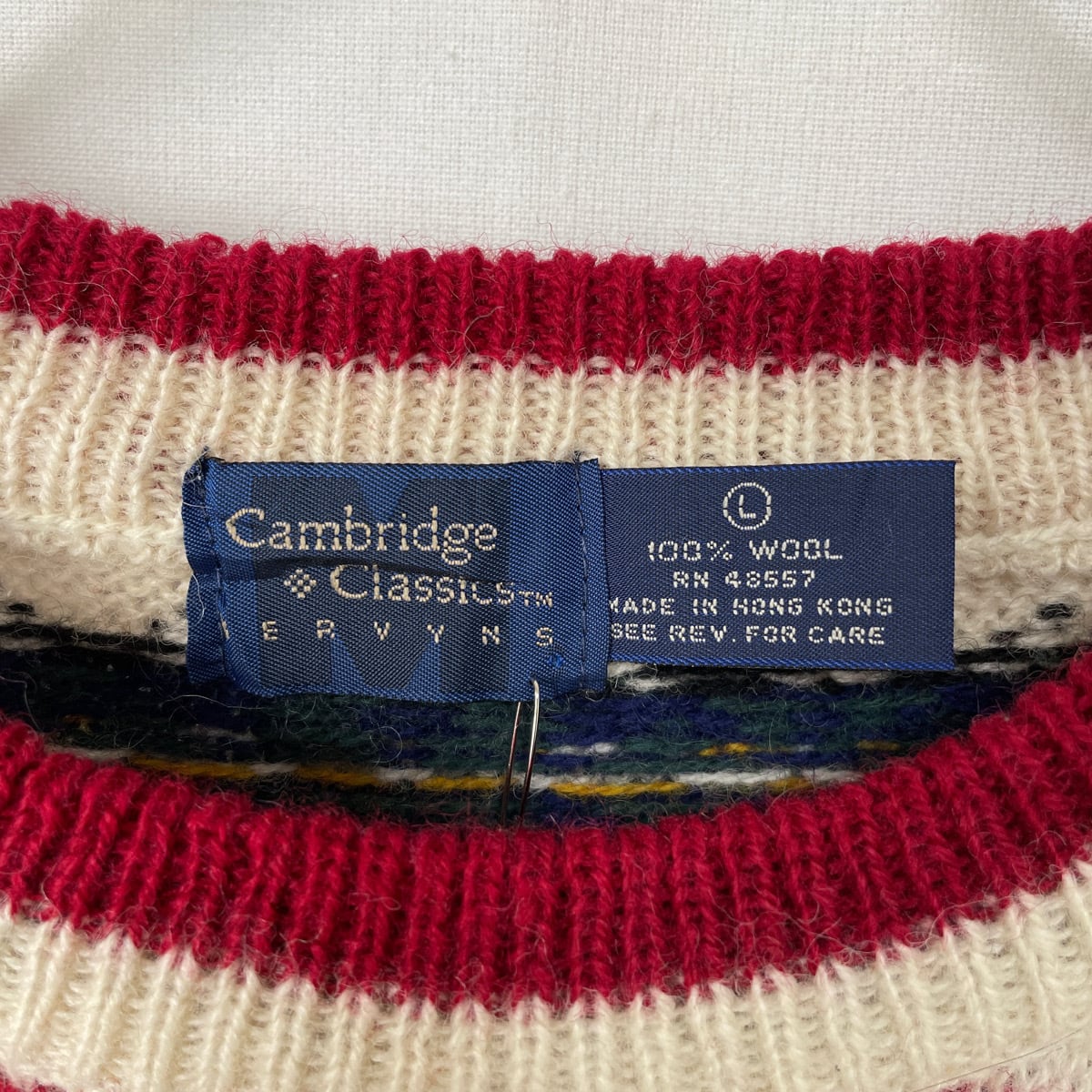 80s 90s Cambridge Classics フェアアイル柄 ニット セーター ウール