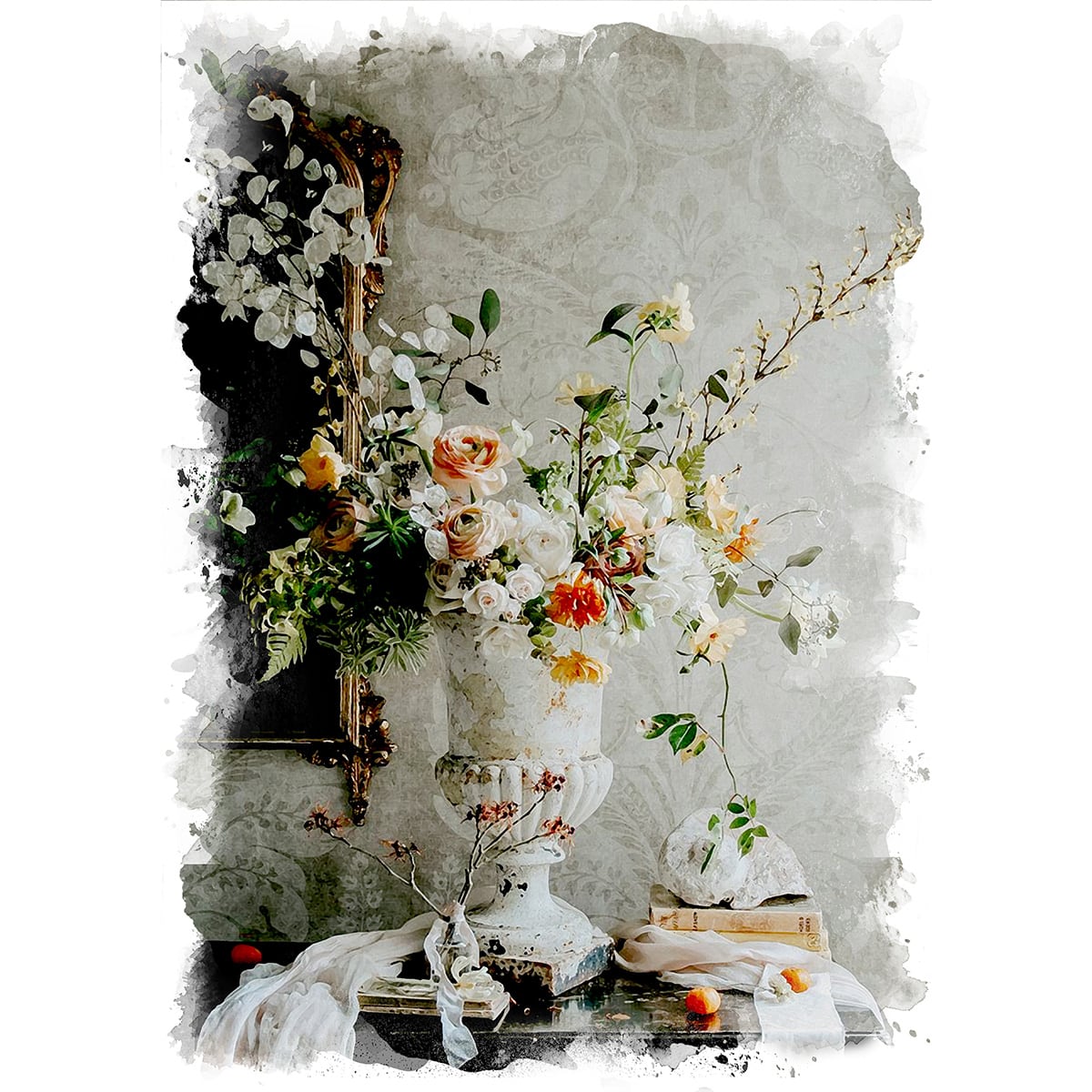 油絵 菅家令子 絵 絵画 インテリア uF6-071002 花 ばら 絵画