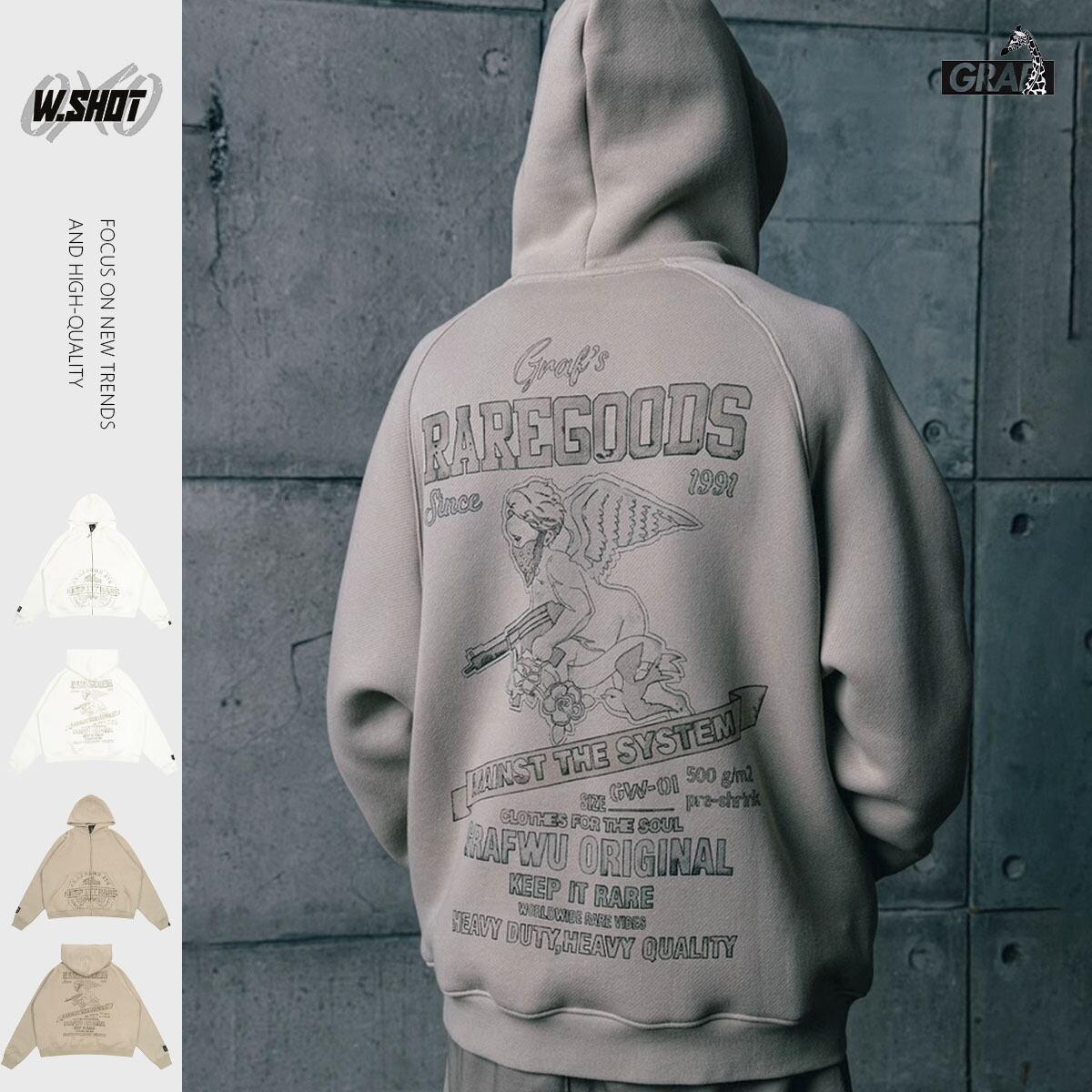 ストリート 裏起毛 GRAF&WU AK47天使 ジップパーカー T1176 | wshot