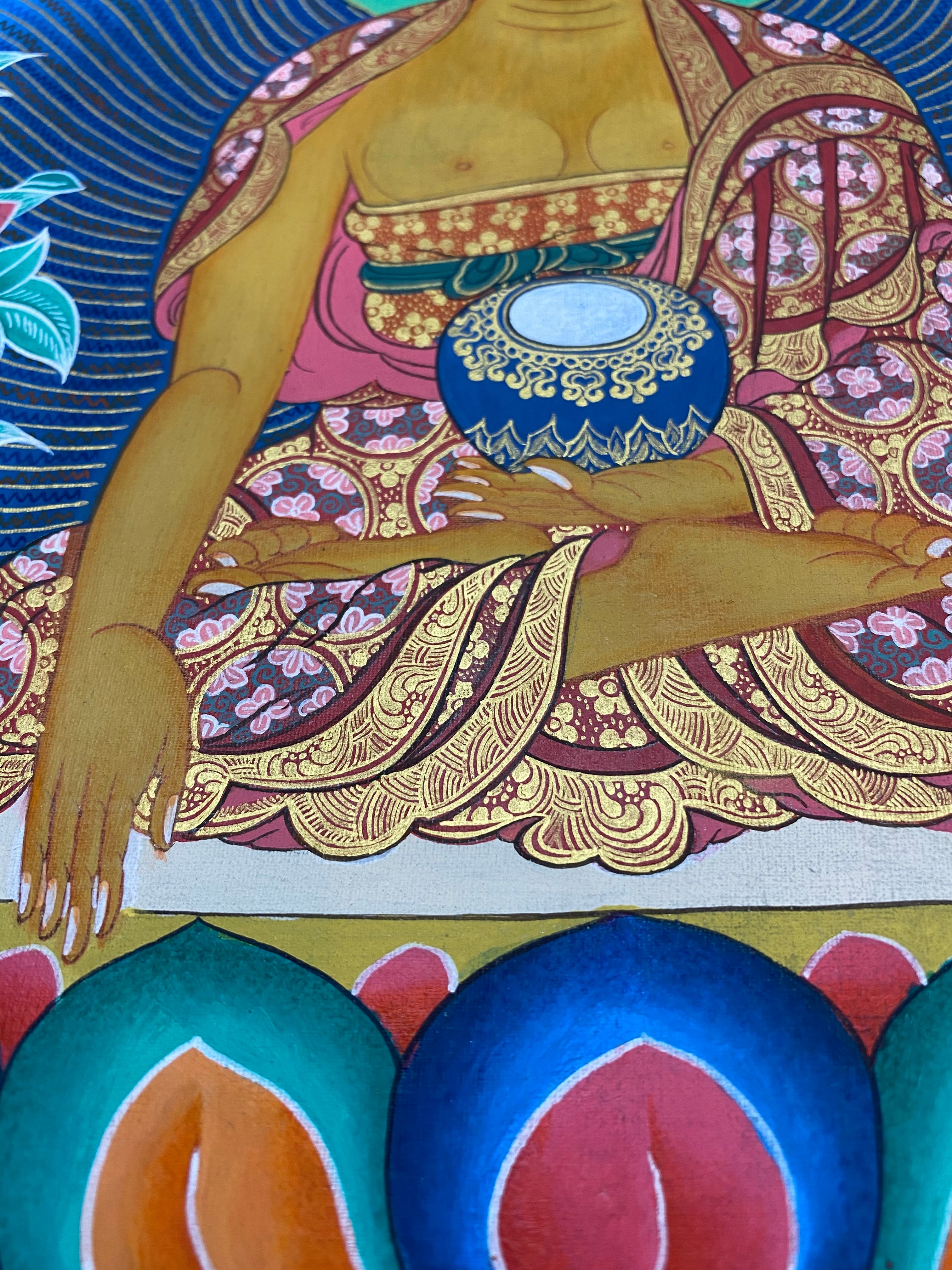 手描き仏画【釈迦如来】曼荼羅 仏陀 ネパールタンカ TA439 | 地球雑貨