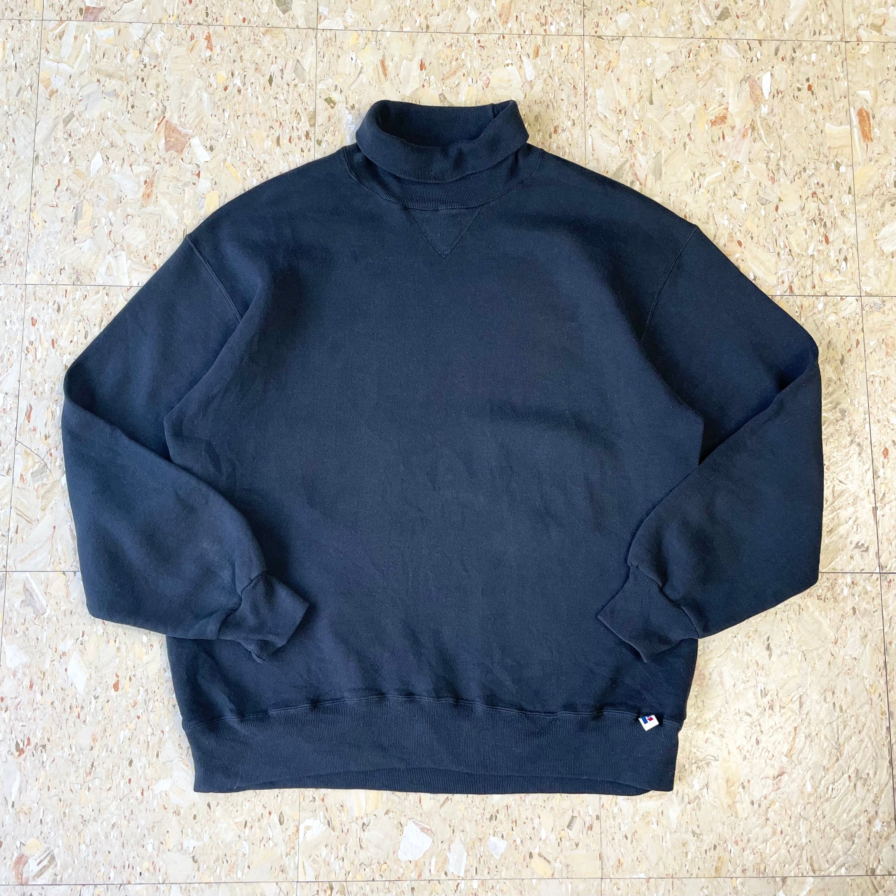 90s USA製 【Russell athletic】 ラッセルアスレチック 無地 ブラック