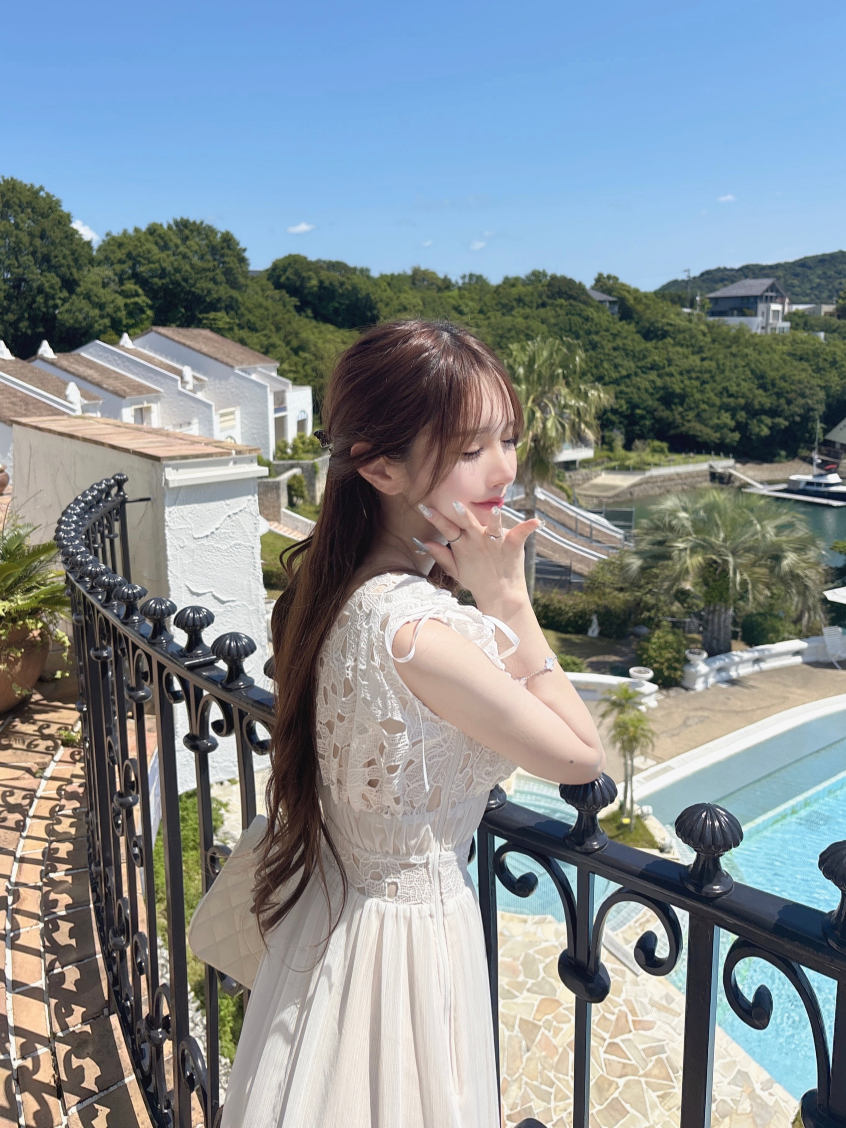 Lumignon original ♥ white lace sheer long op | Lumignon