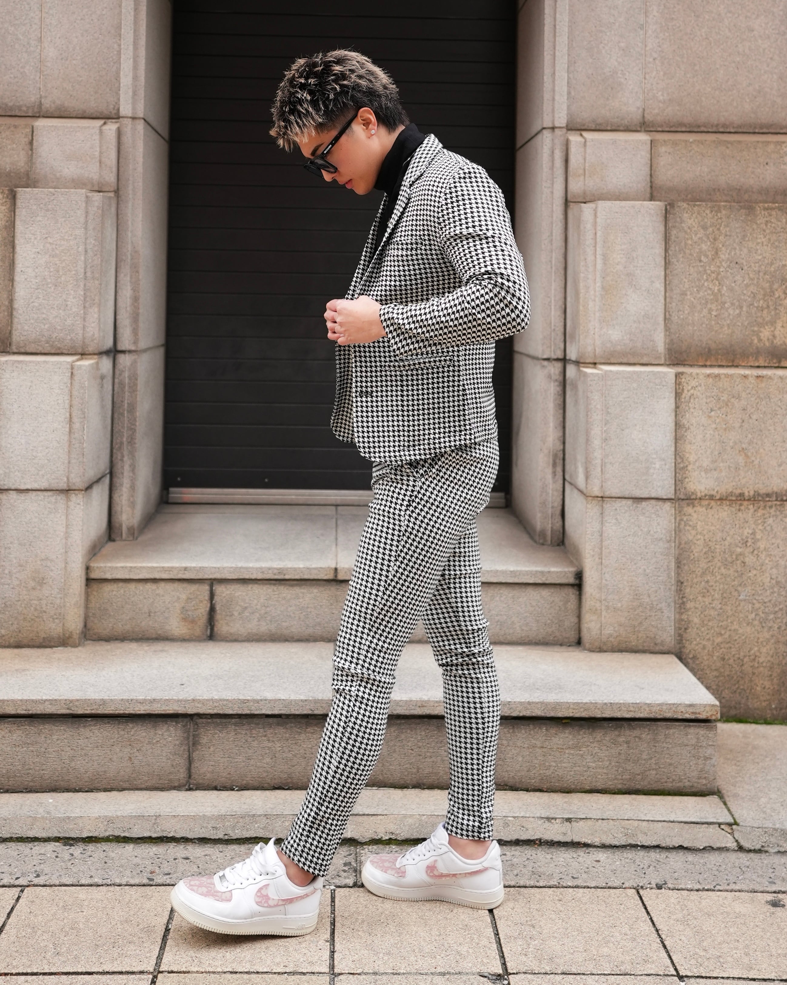 千鳥柄 RELAX SLIM PANTS【BEL24-014】 | BELINDA OFFICIAL