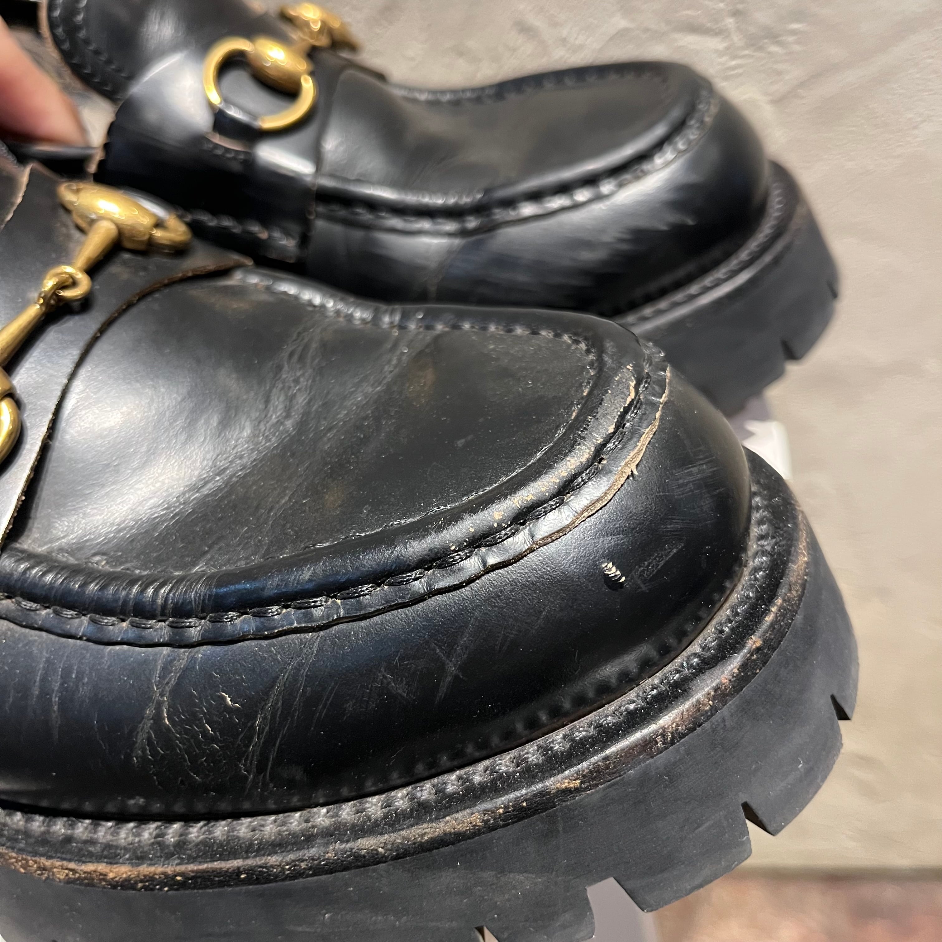 GUCCI グッチ ラグソール ホースビット ローファー ブラック size8