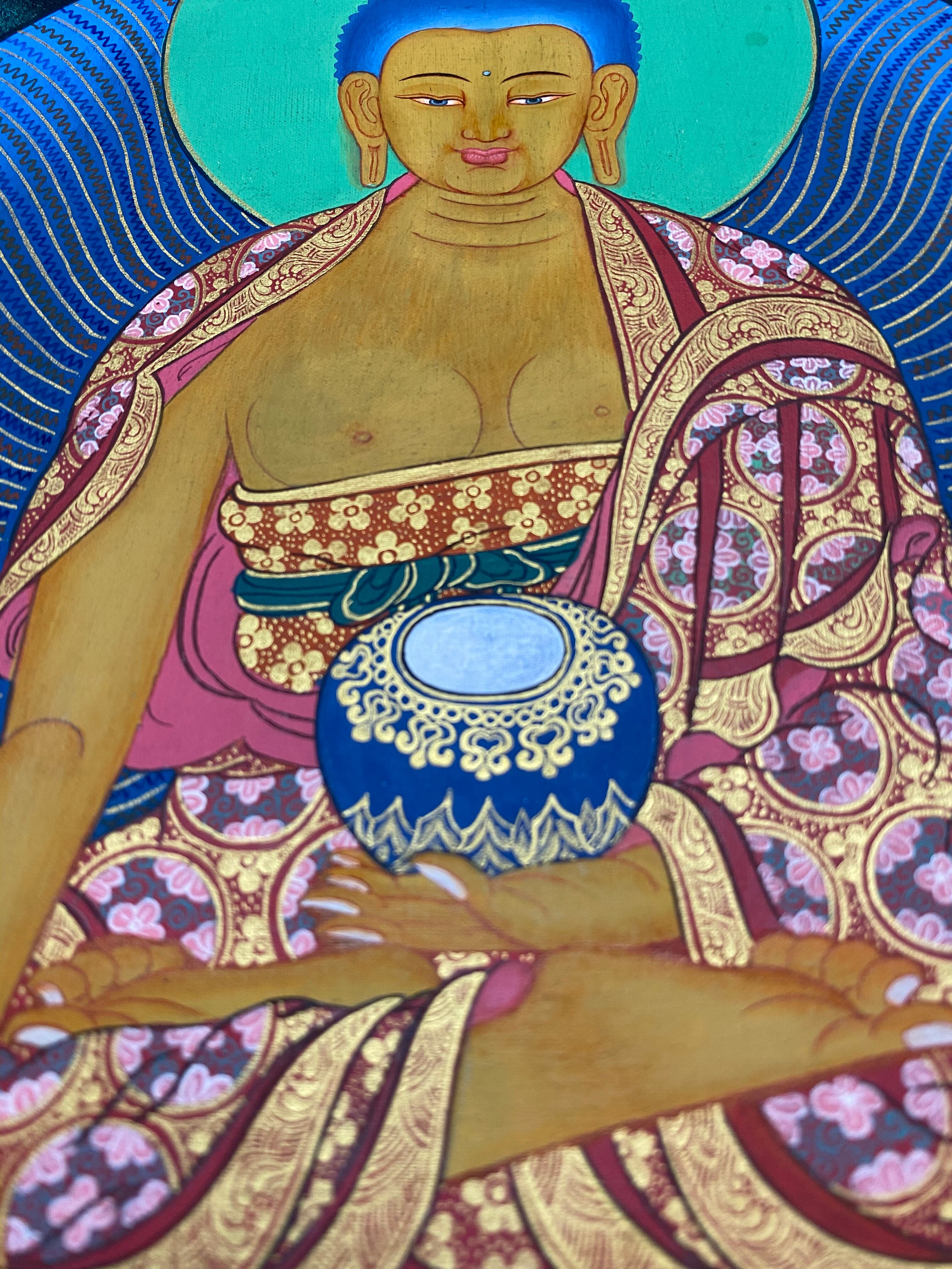 手描き仏画【釈迦如来】曼荼羅 仏陀 ネパールタンカ TA439 | 地球雑貨