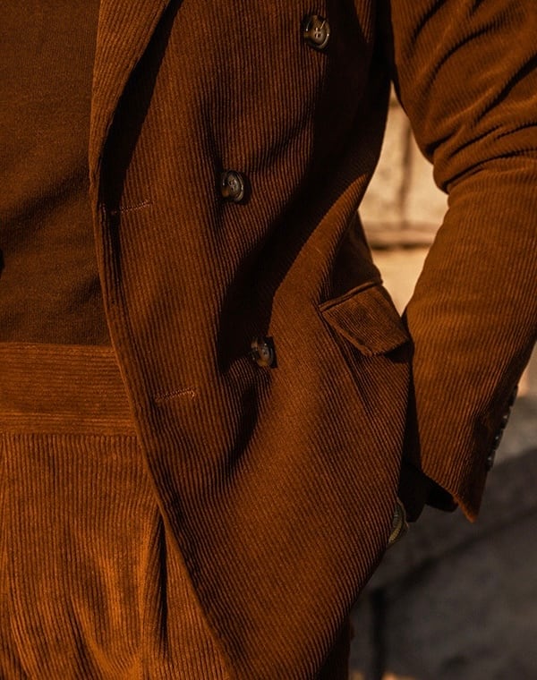 コーデュロイピークドラペルダブルブレスト【4色展開】 | SelFa