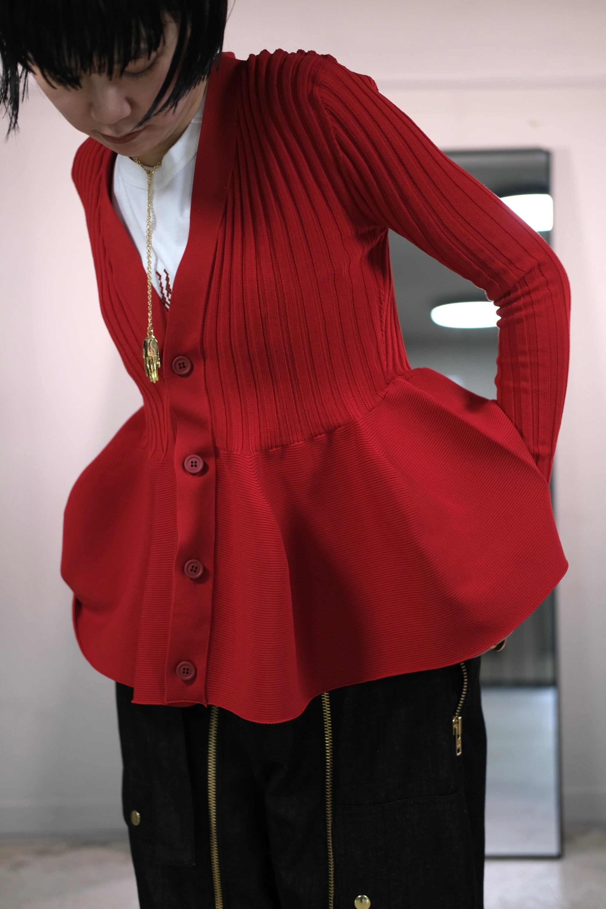 CFCL】POTTERY CARDIGAN 1 - red | loop