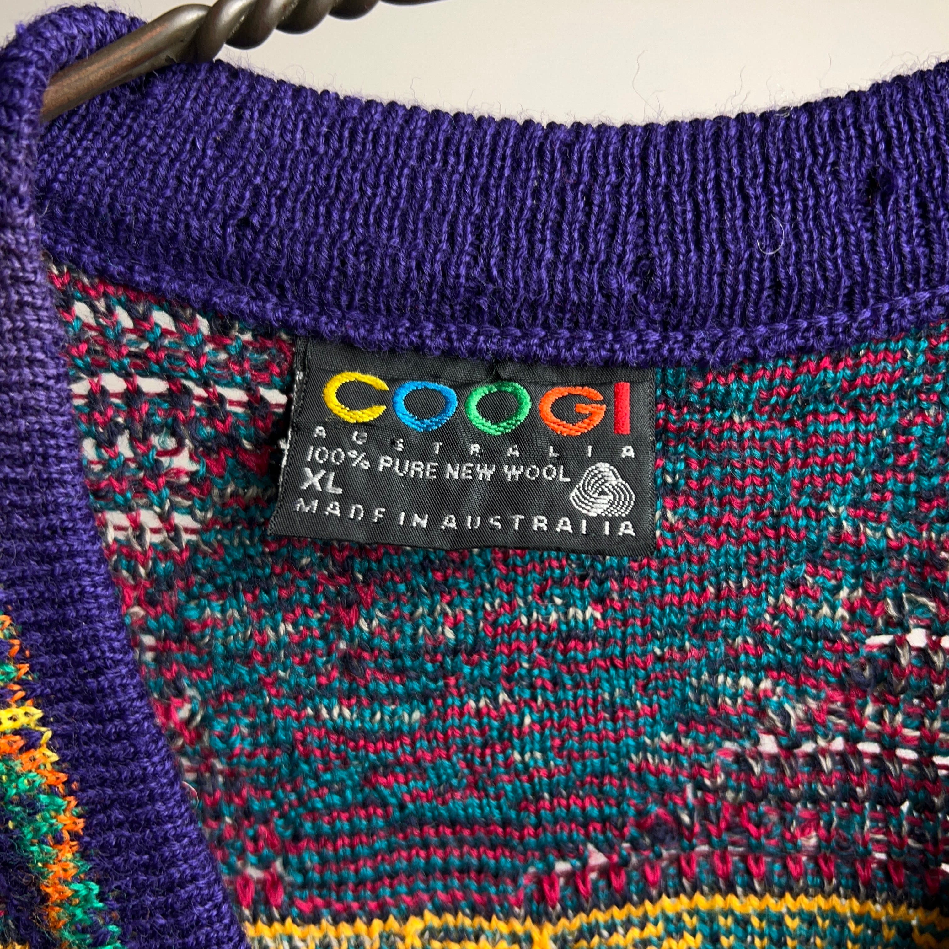 90's~ “COOGI” 3D KNIT VEST SIZE XL クージー ニットベスト 3Dニット
