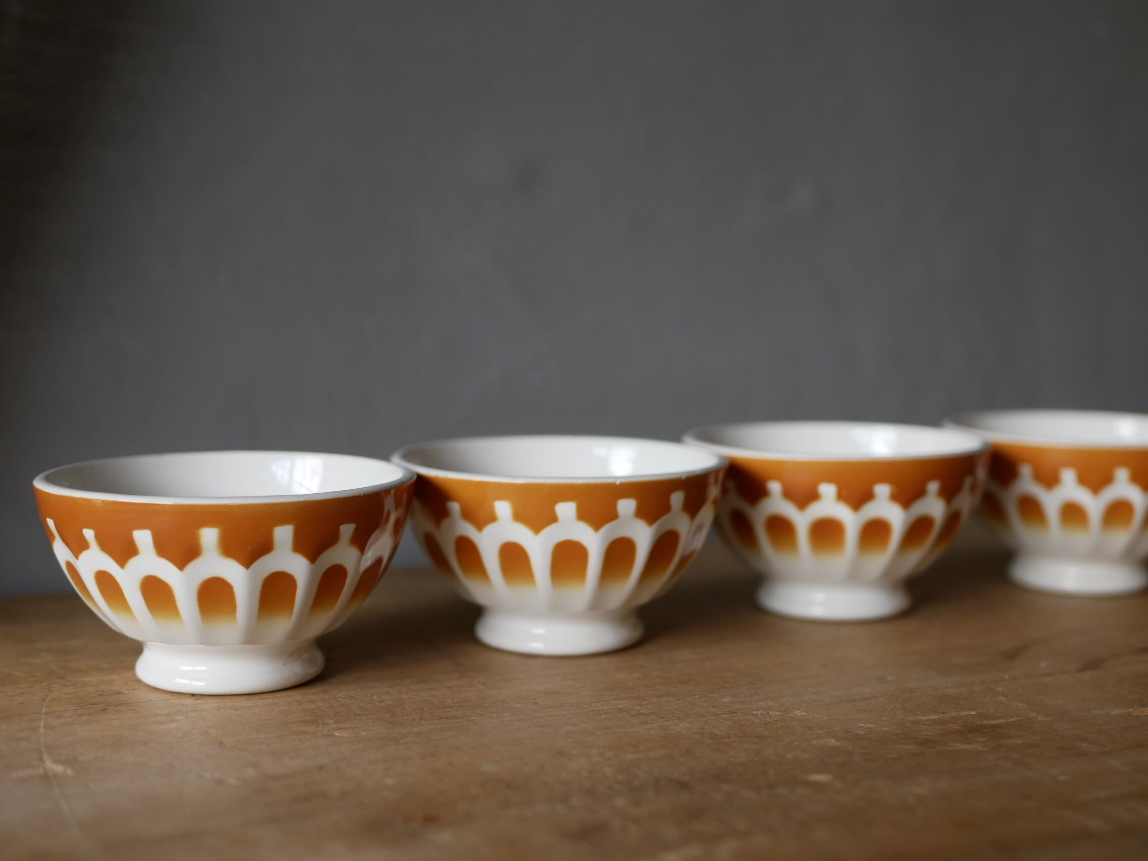 うろこ柄 ミニ カフェオレボウル フランスアンティーク ブロカントの