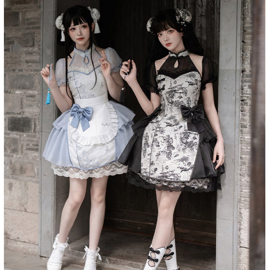 SEASONZ ミニワンピース チャイナ風 3点 セットアップ 中華ロリータ