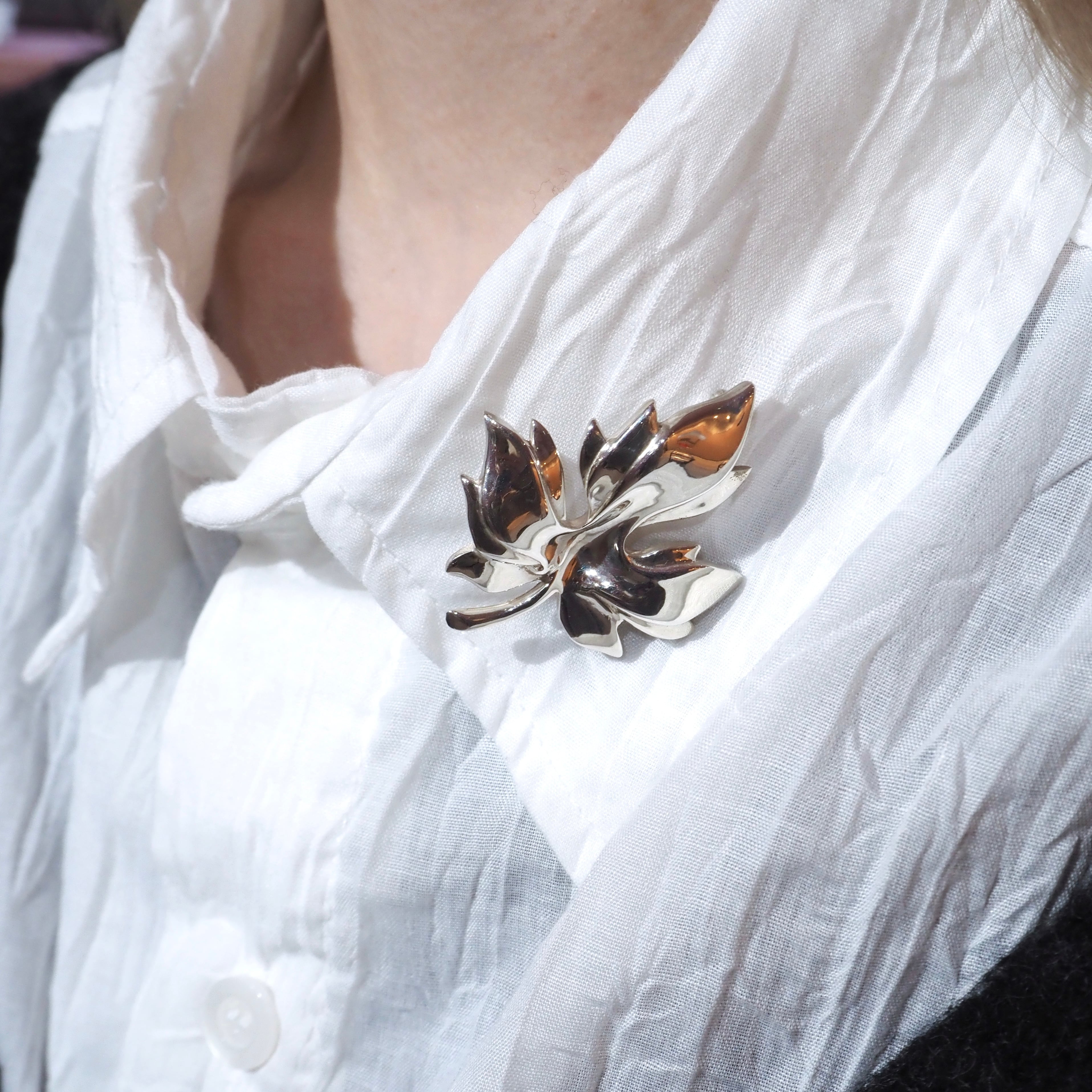 Tiffany&Co. メイプルリーフ ブローチ シルバー925 ティファニー