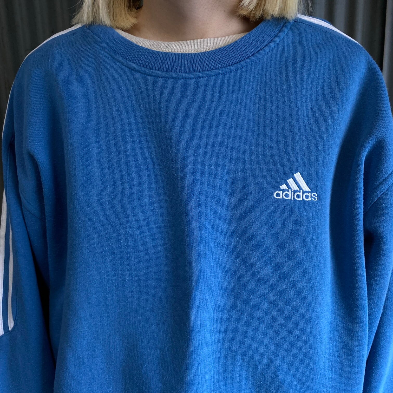 90年代 adidas アディダス ワンポイントロゴ 刺繍 スウェット メンズL