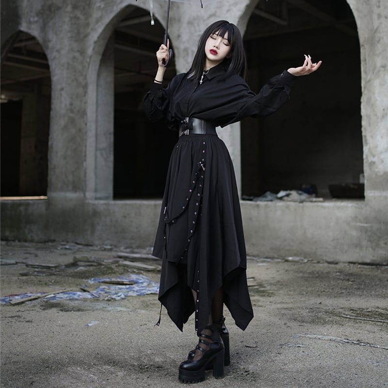 ゴシック｜ベルト付きセットアップ（シャツ×スカート）｜大人ゴシで