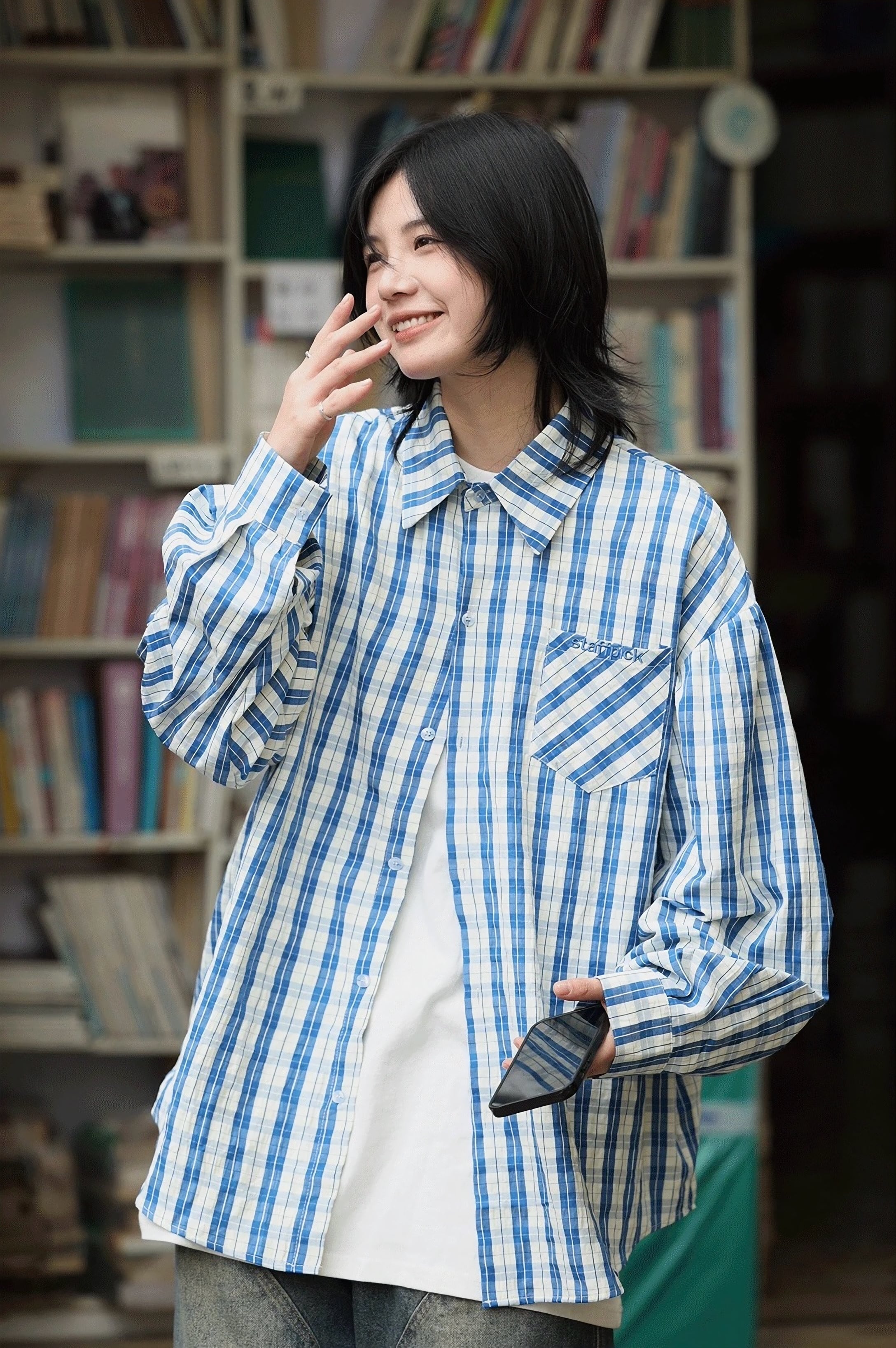 レトロブルーチェックシャツ / Retro Blue Check Shirt | INOCENCE