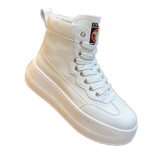 予約販売】スニーカー ブーツ 厚底 レザーシューズ メンズ 編み上げ