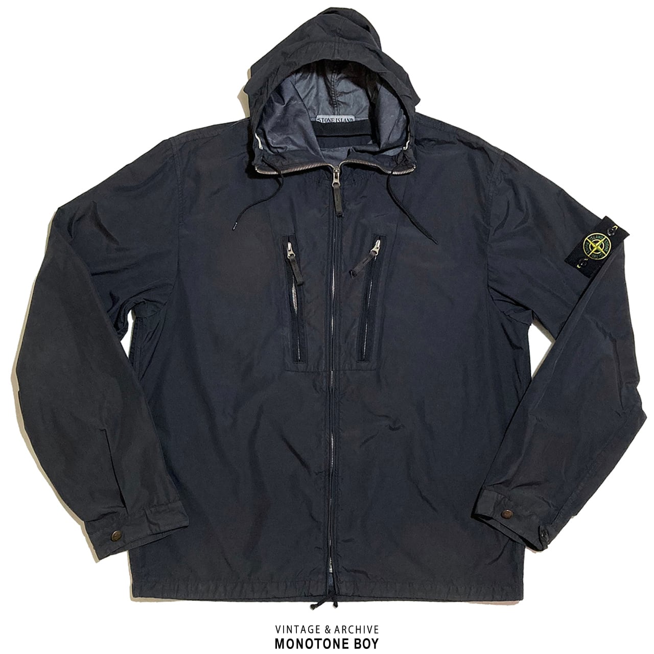 STONE ISLAND 2008SS BLACK COTTON NYLON JACKET XXL made in Italy