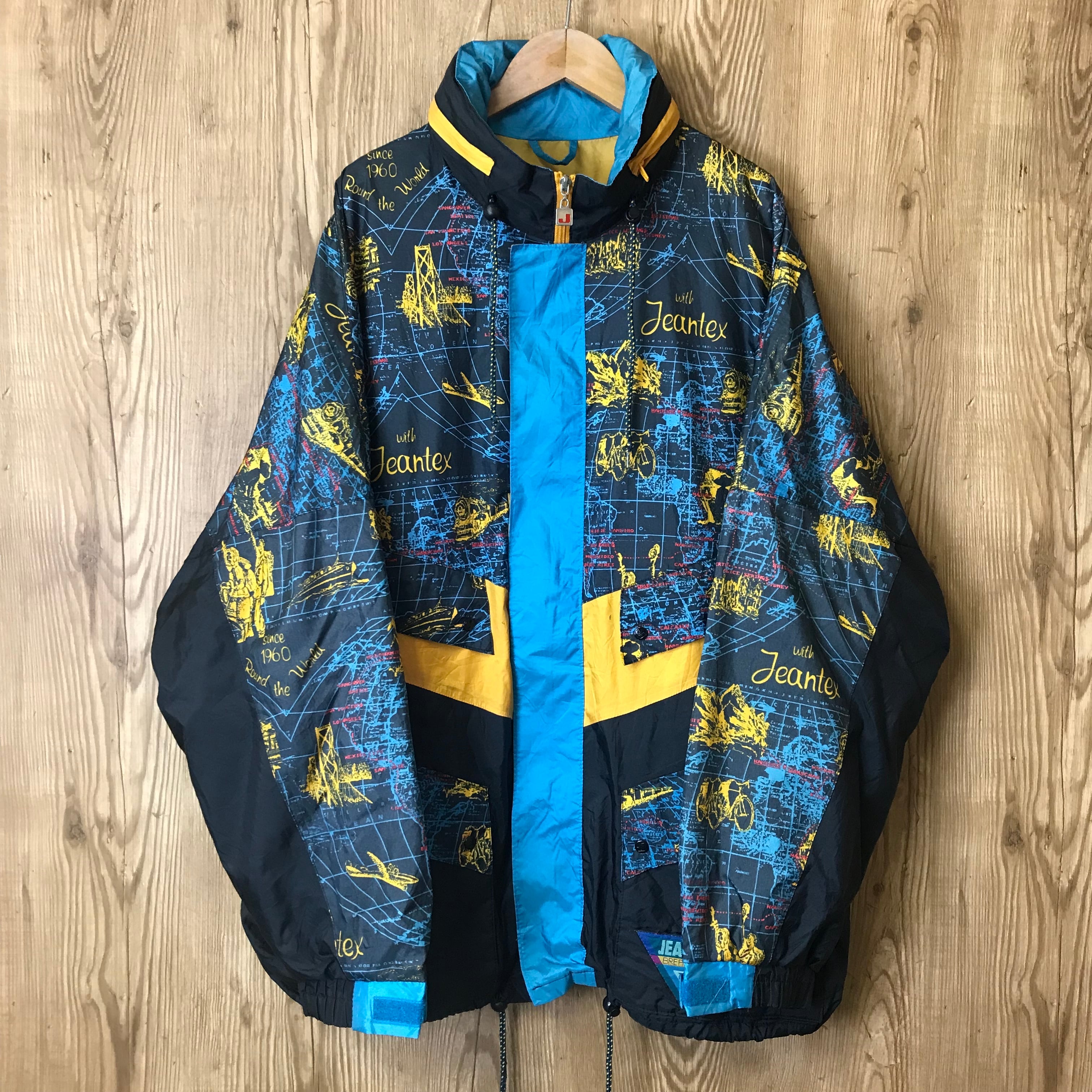 ☆90s VINTAGE JEANTEX ナイロンジャケット フード収納付き メンズXL