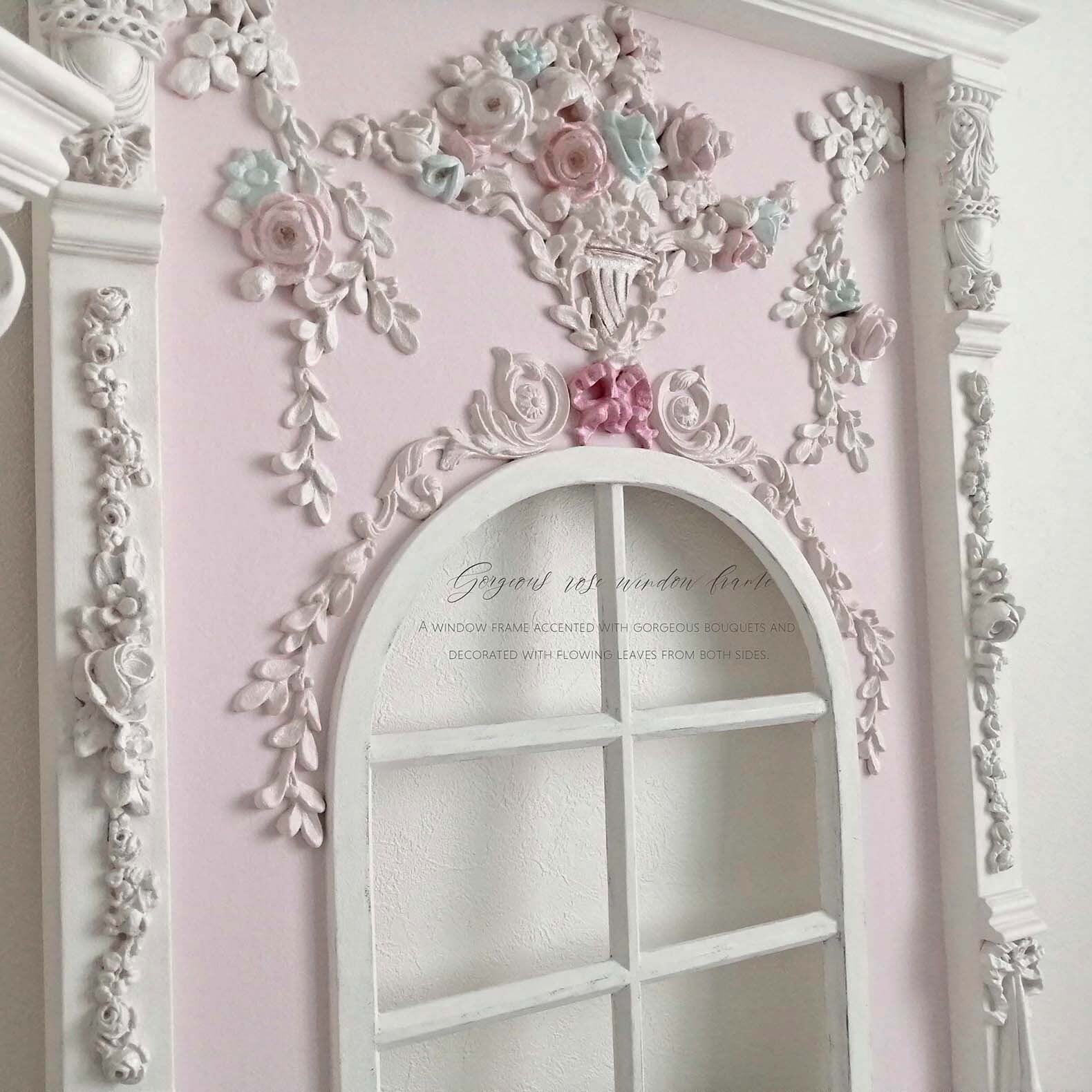 sold out』【rose＊花束 decoration】 pink＊アーチ窓フレーム [sc-126