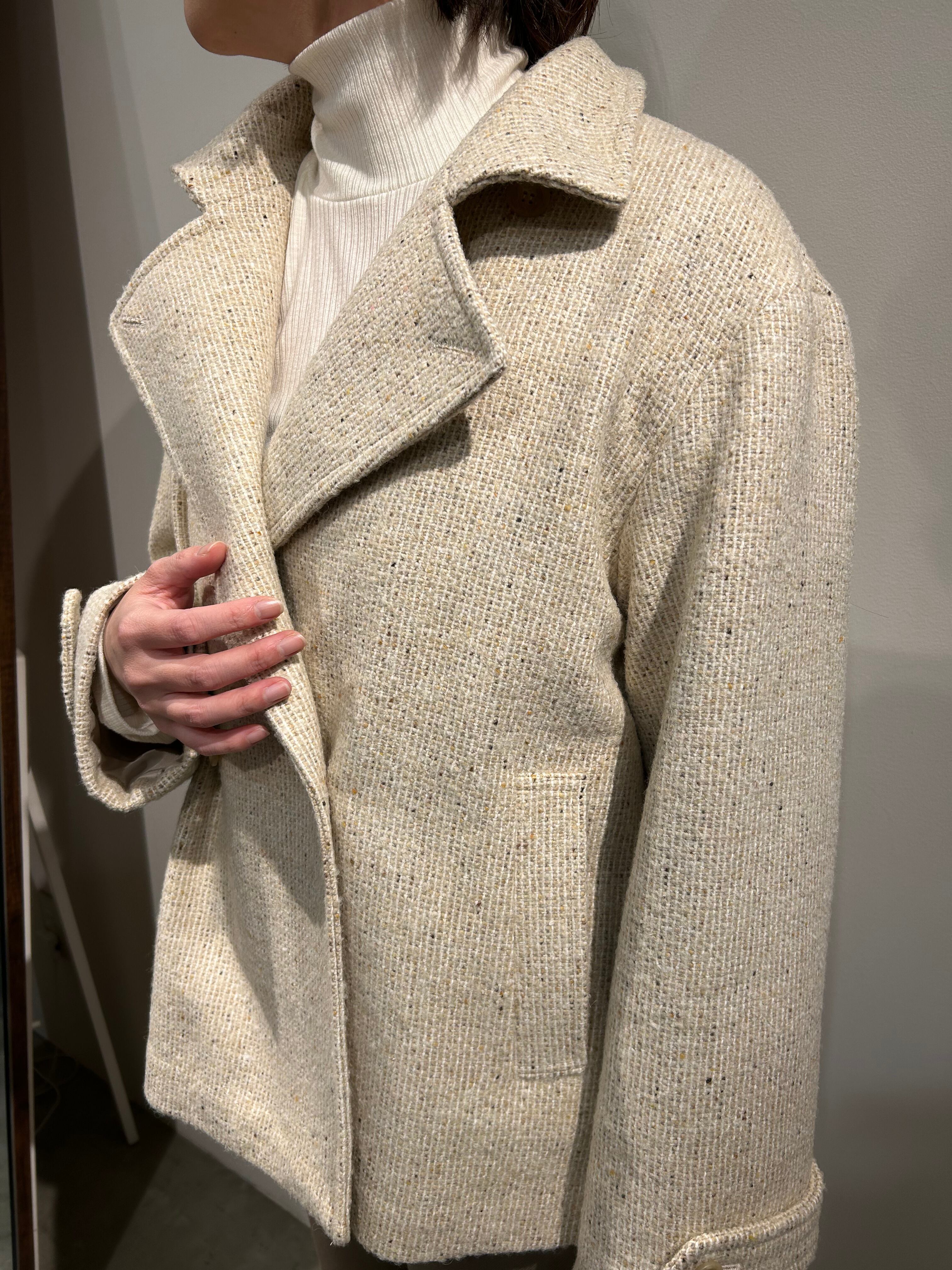 カラーネップツイードコート（ベージュ） | Cucina - オンラインショップ -