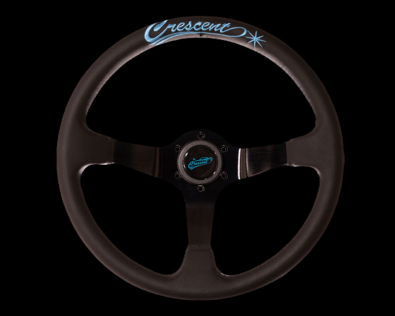 リアルレザーオリジナルステアリング 35パイ ライトブルー | Density