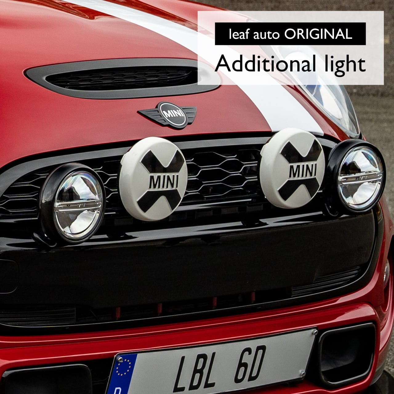 MINI専用》ロゴ入りアディショナルライト4連セット | leafauto custom