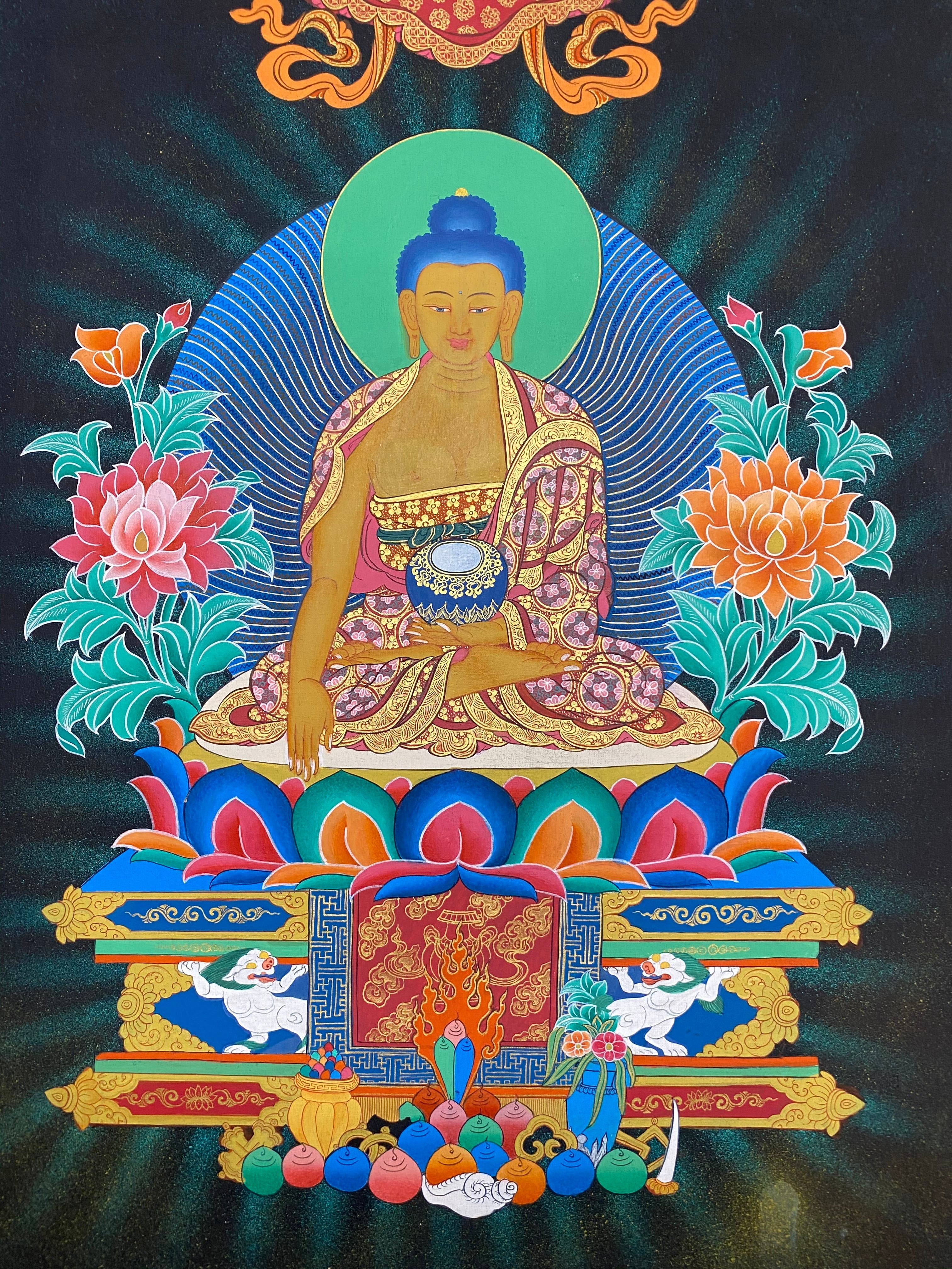 手描き仏画【釈迦如来】曼荼羅 仏陀 ネパールタンカ TA439 | 地球雑貨