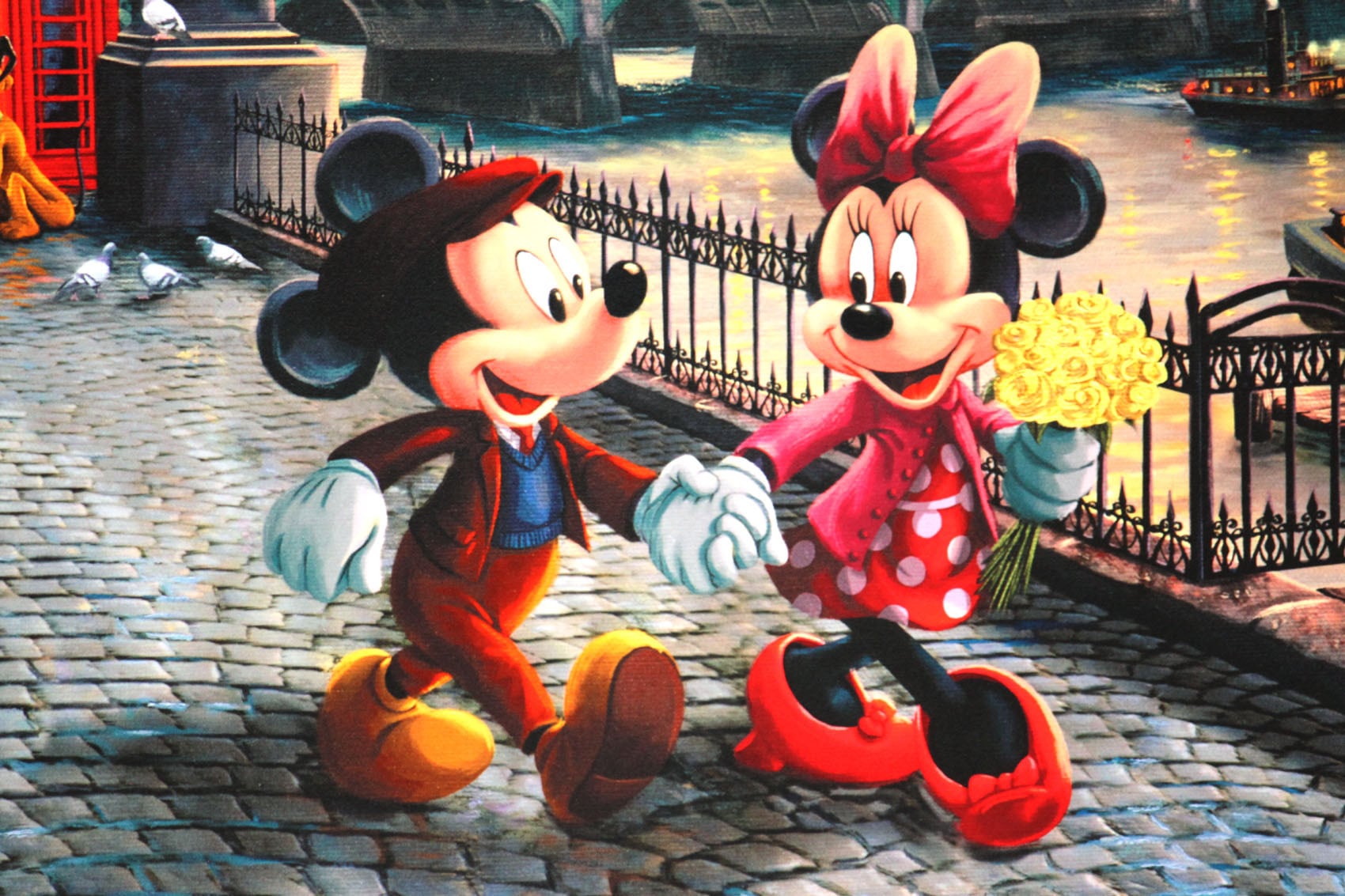 ディズニー絵画「ミッキー＆ミニー/イン ロンドン」作品証明書 展示用