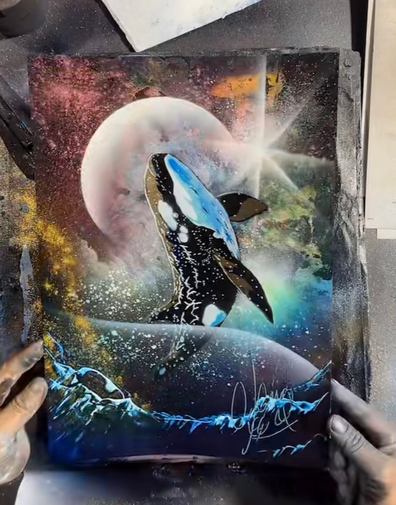 ⭐︎匿名配送スプレーアートエデンF 6サイズキャンバス白額付き