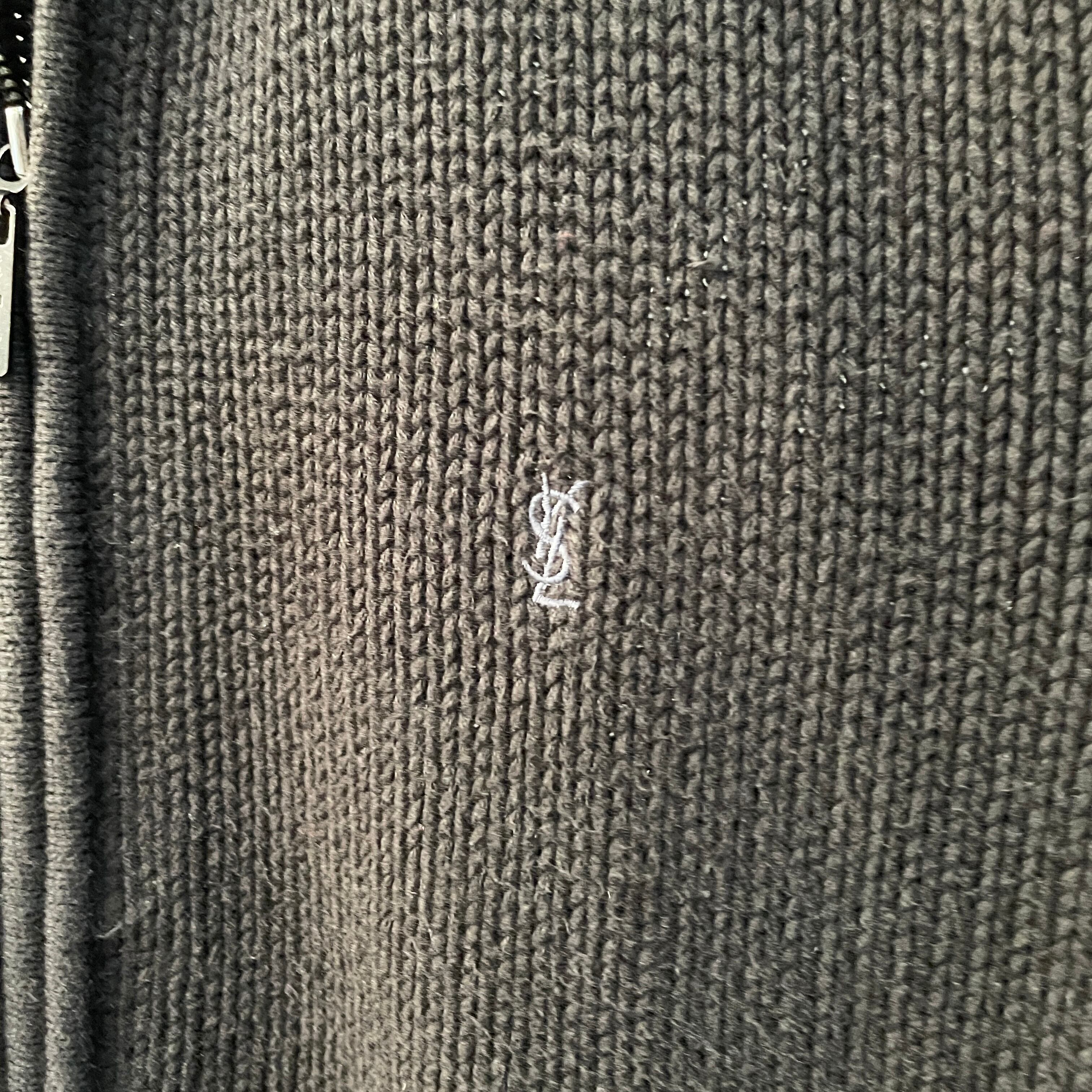 90s イヴサンローラン ドライバーズニット コットン ブラック M