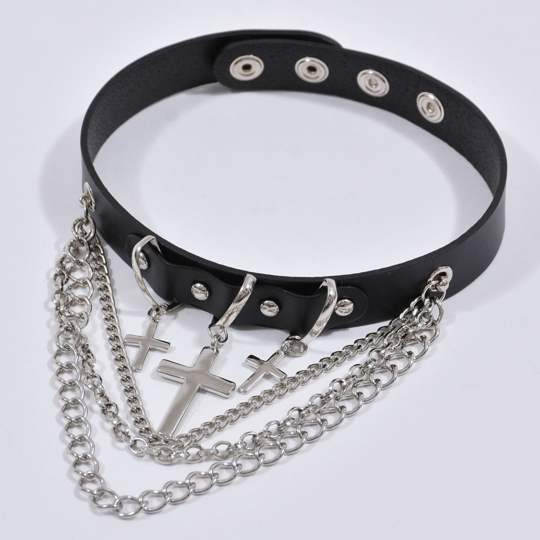 3クロス×3連チェーンチョーカー | VOLCAN&APHRODITE