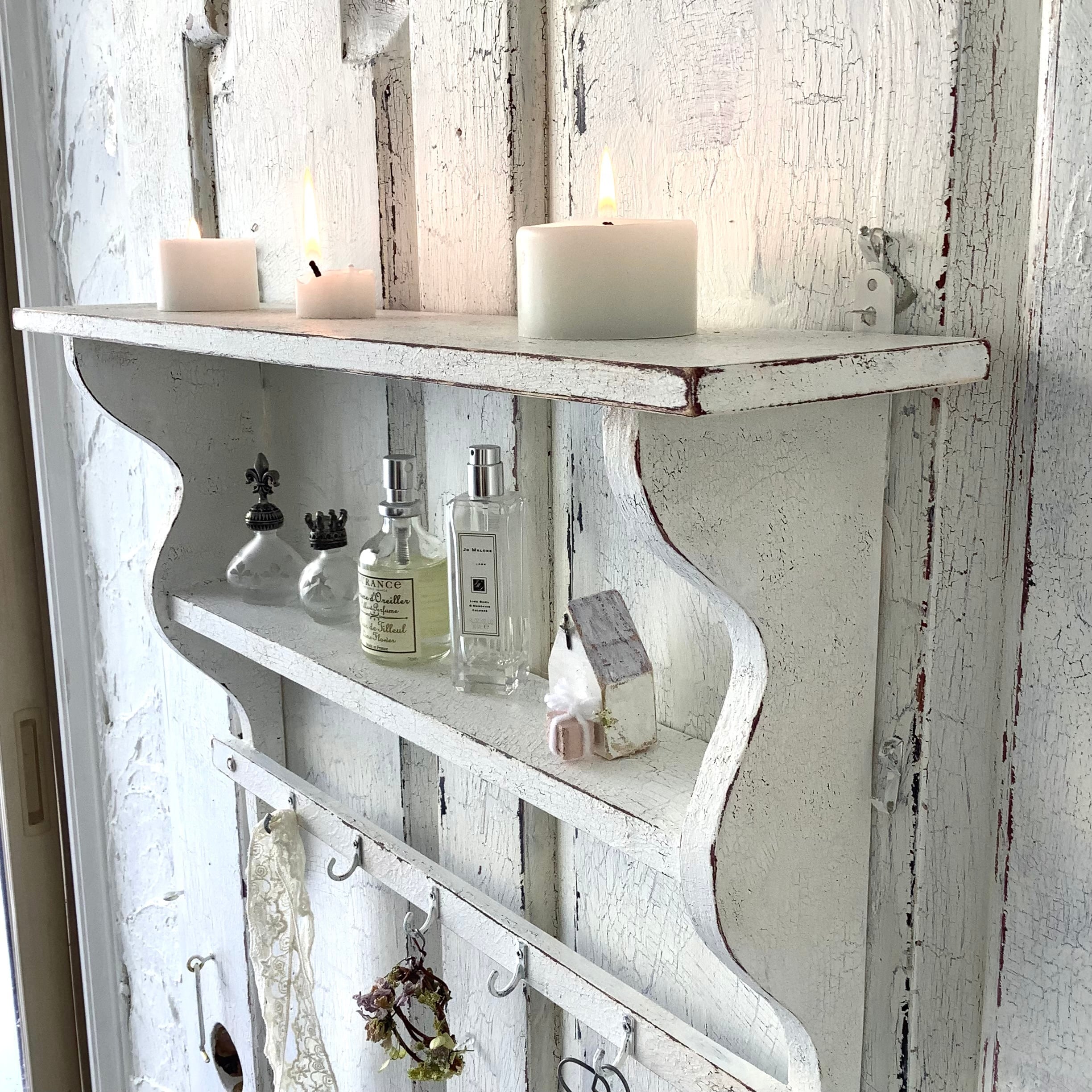 受注製作】ウォールシェルフ・ホワイト・シャビー・フレンチカントリー