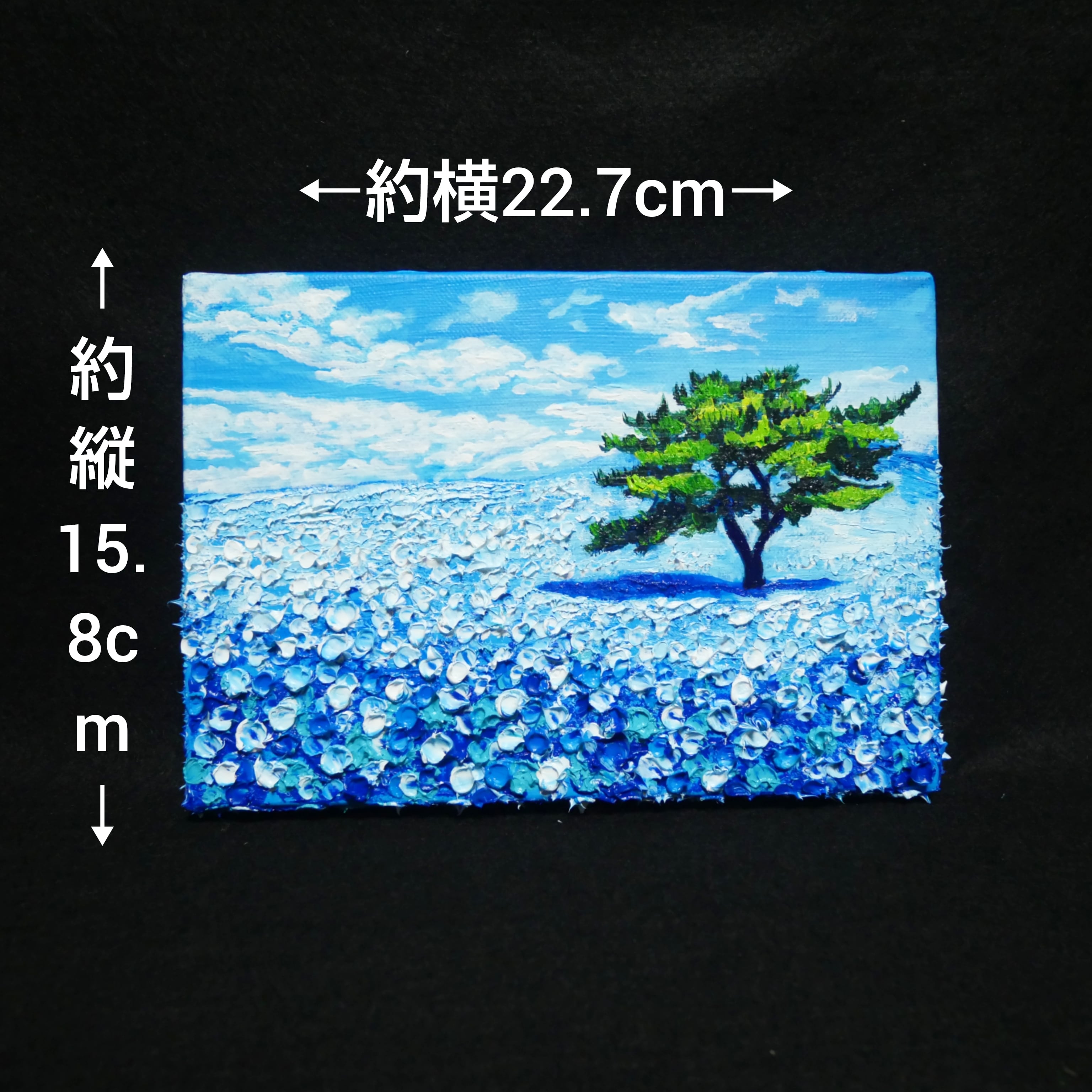 油絵 油彩 油彩画 絵 絵画【ネモフィラの丘】SM号 | HIROSHI1990