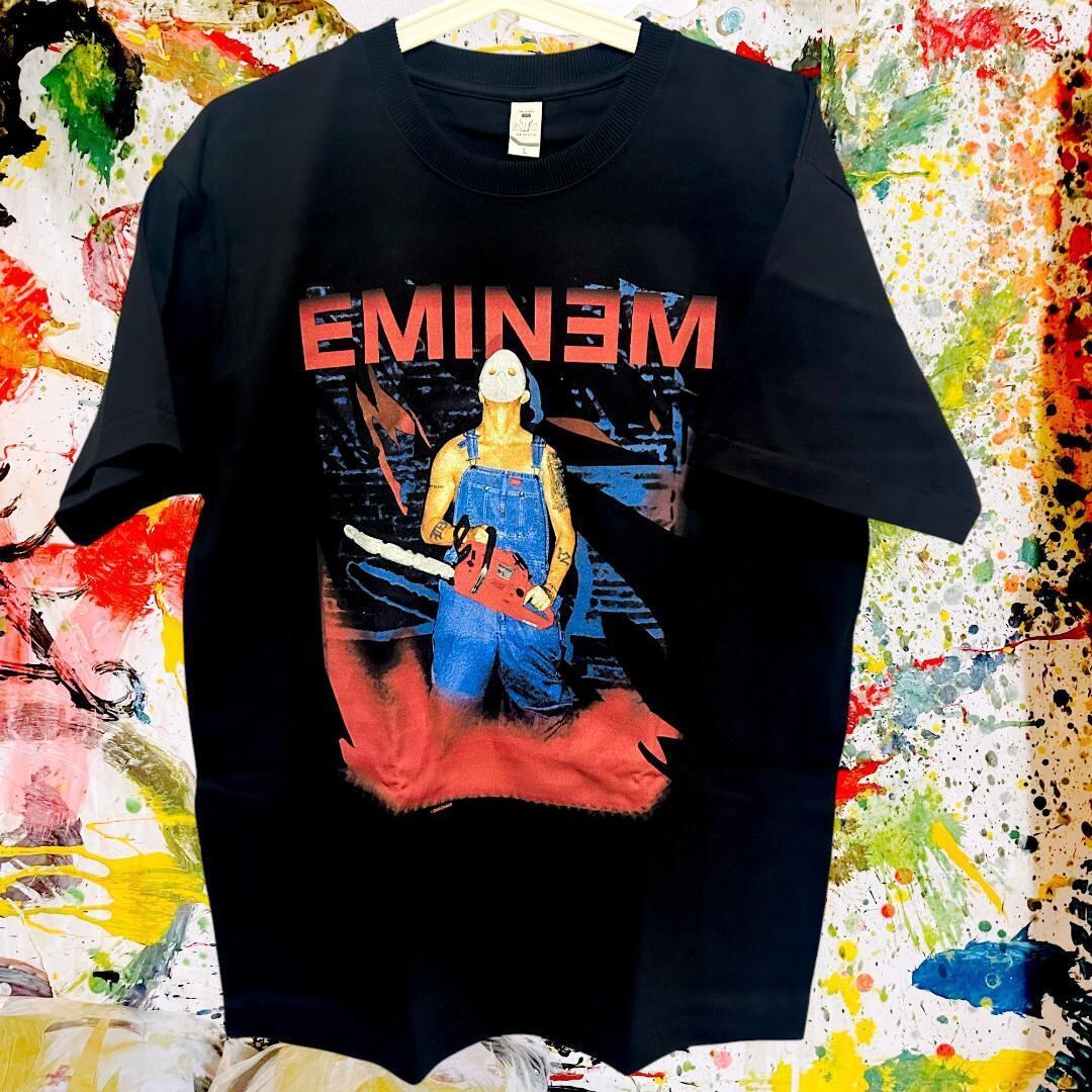 エミネム リプリント Tシャツ 半袖 メンズ 新品 個性的 黒 XL Eminem