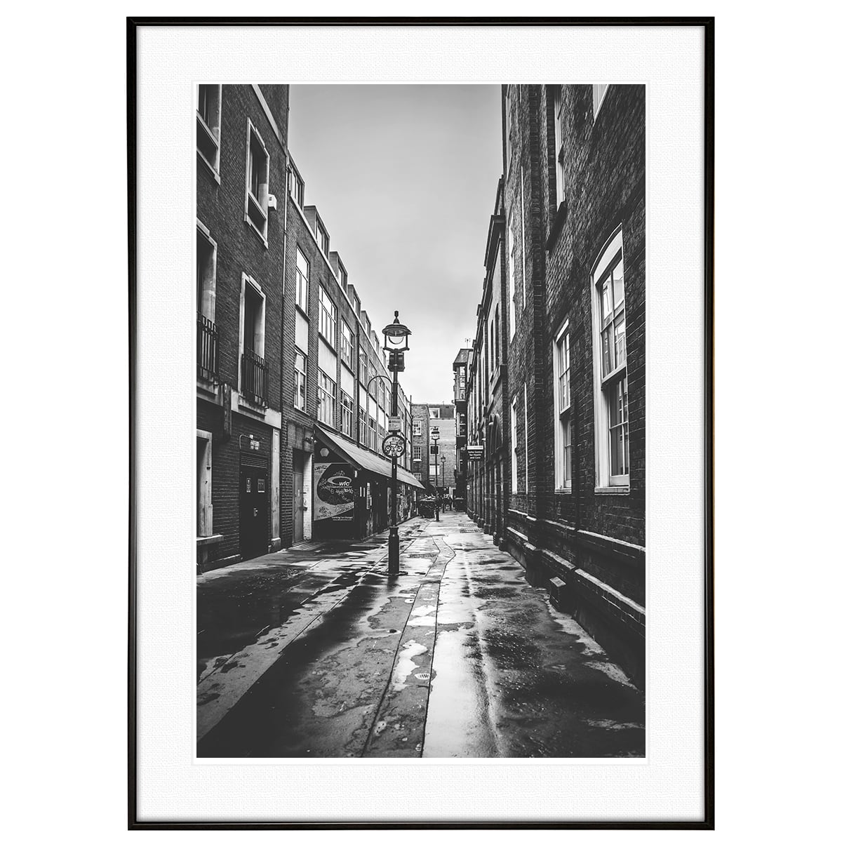 イギリス写真 ロンドンの路地裏 インテリア モノクロアートポスター