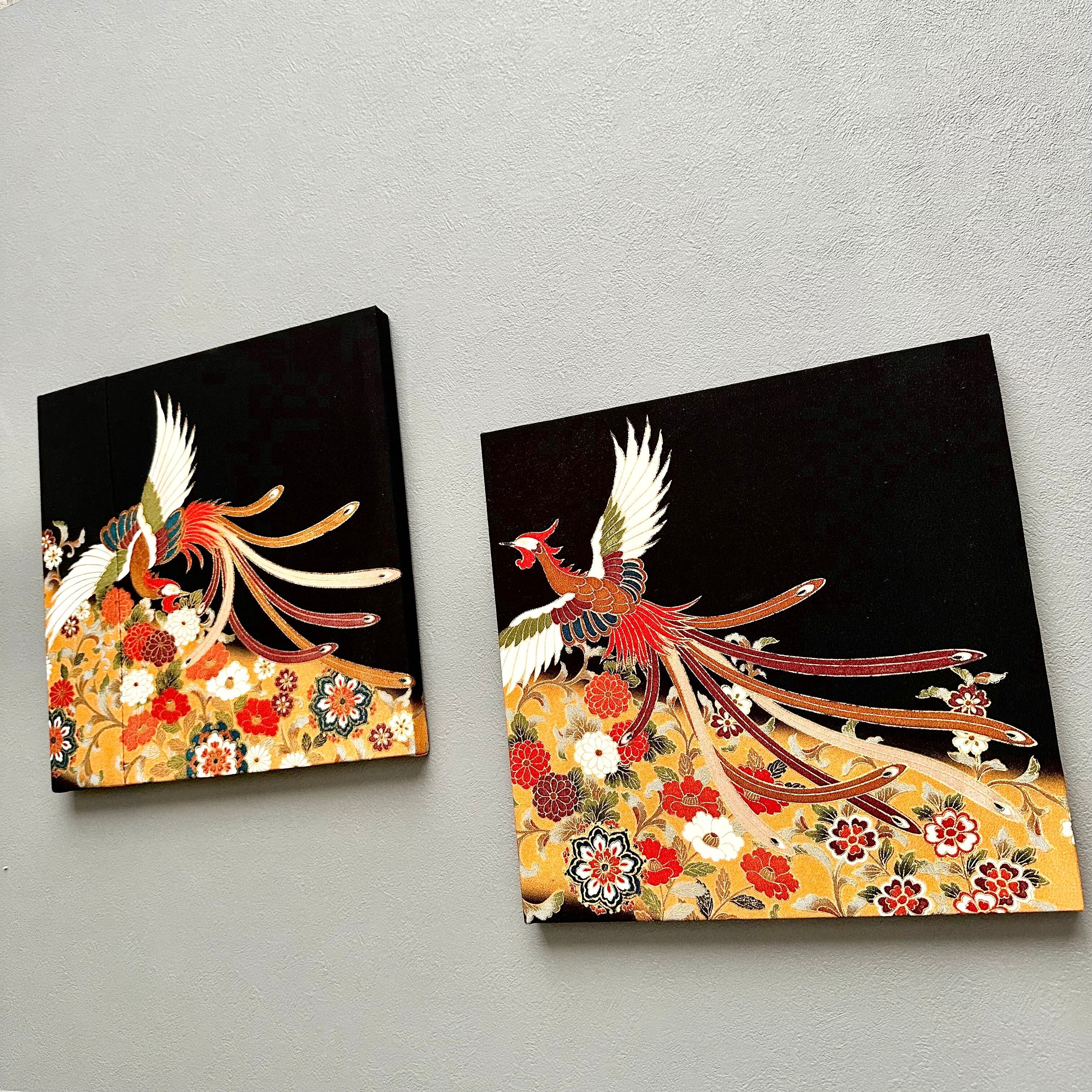 Kimono fabric panel 30×30cm 着物のファブリックパネル とりどりの