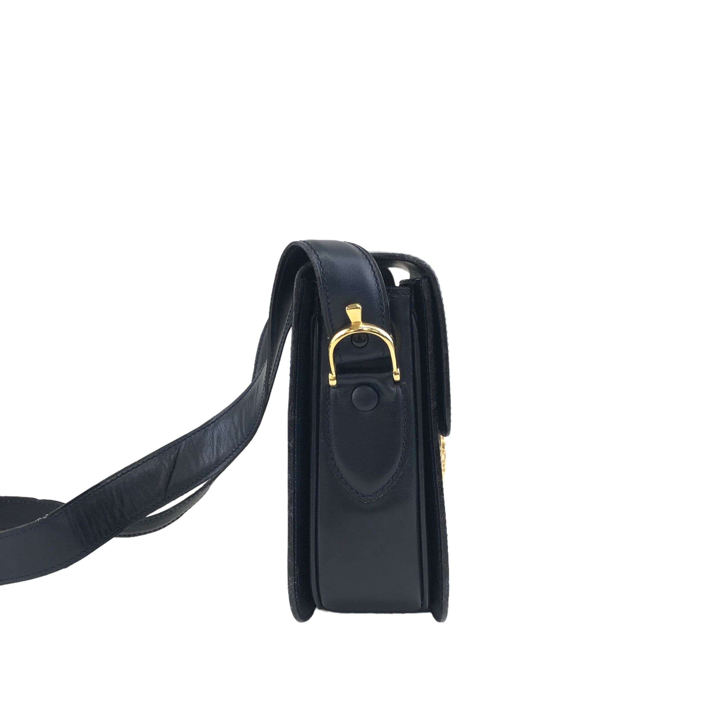 CELINE セリーヌ ショルダーバッグ ネイビー ホースキャリッジ レザー