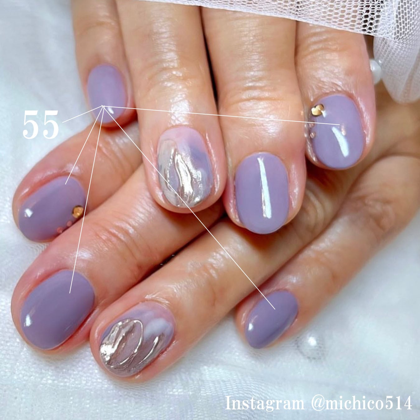 カラージェル 55M くすみ紫 パープル系 ジェルネイル 国産 マット