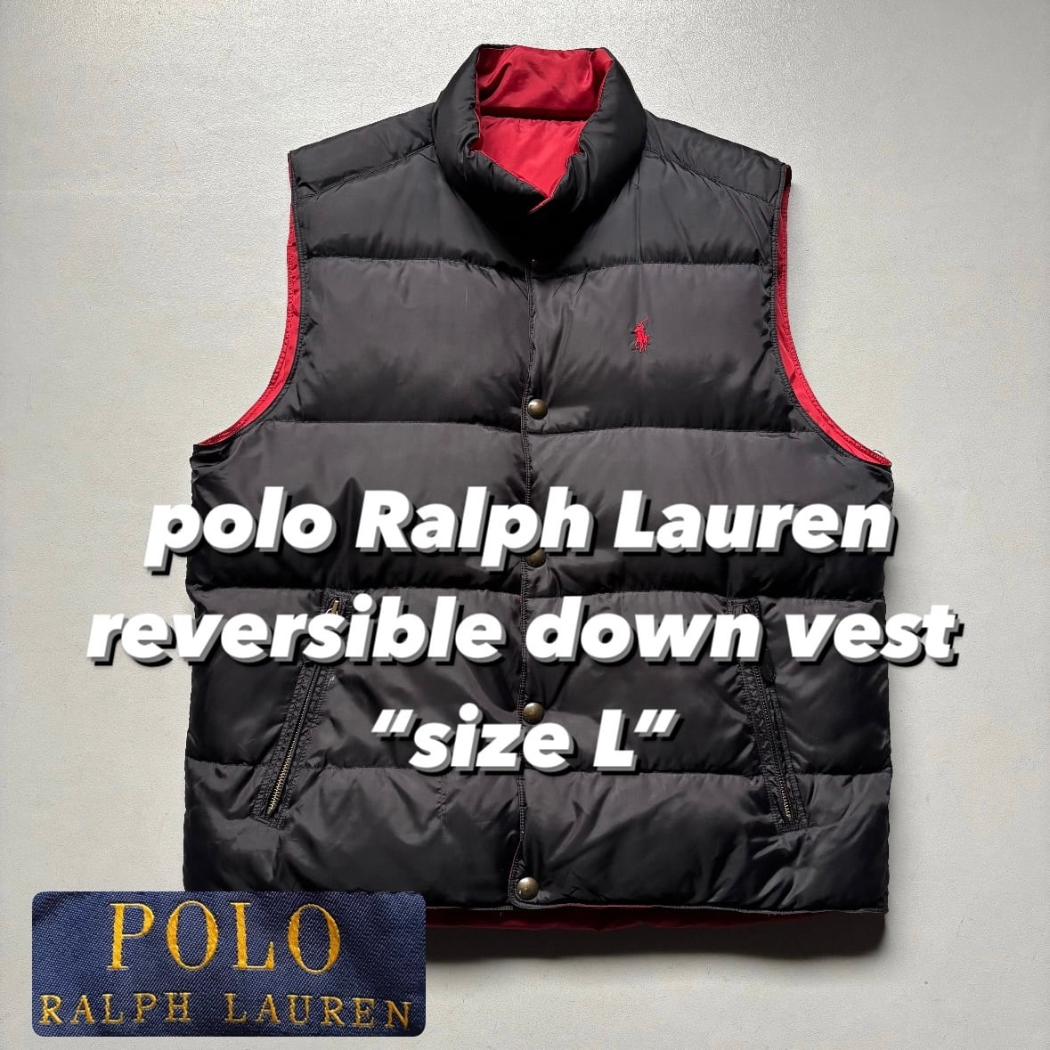 polo Ralph Lauren reversible down vest “size L” ポロラルフローレン