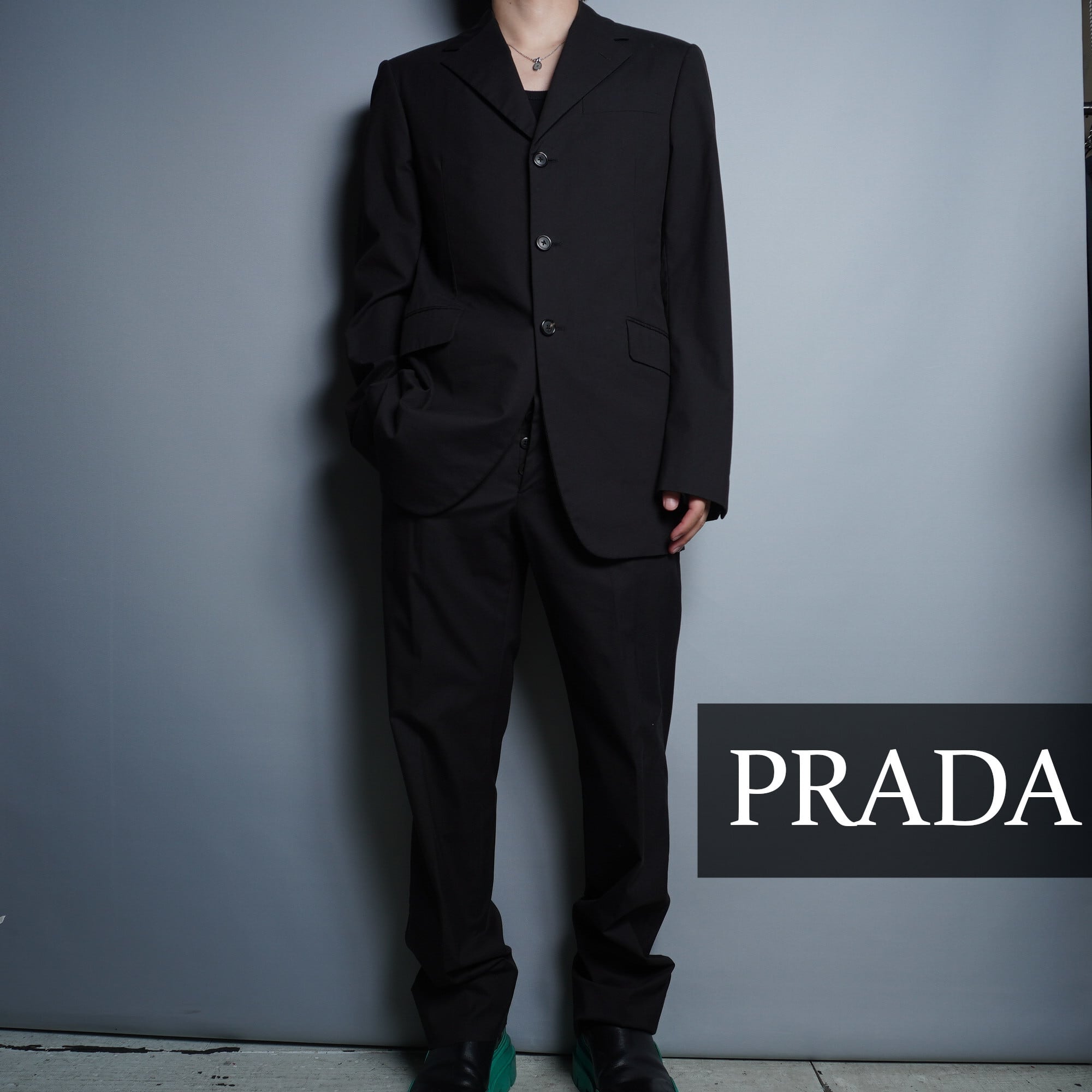 PRADA】プラダ ナイロンセットアップ black | ブランド古着屋 Jesus