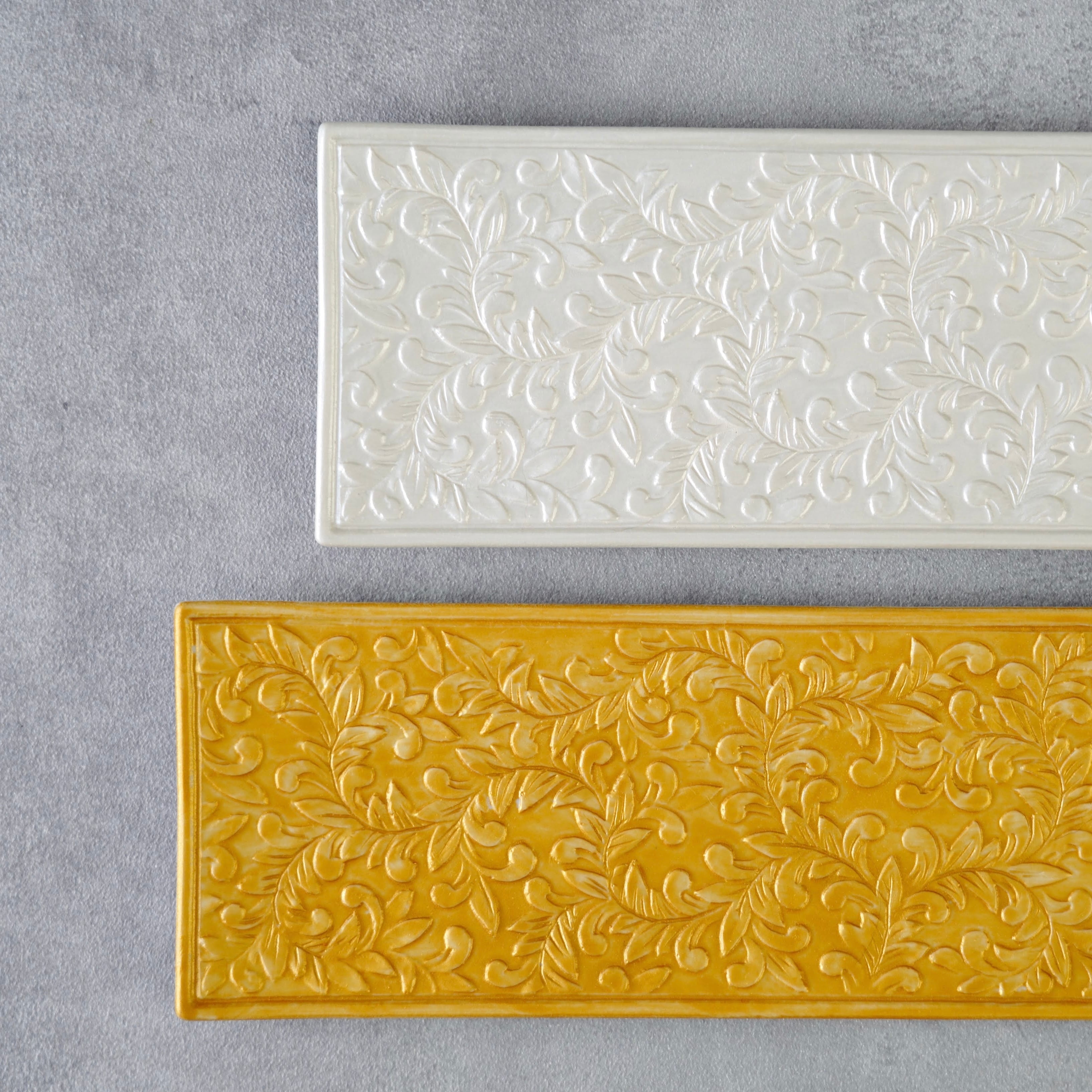 唐草長角皿 (金彩・銀彩） | 有田焼窯元 貝山窯