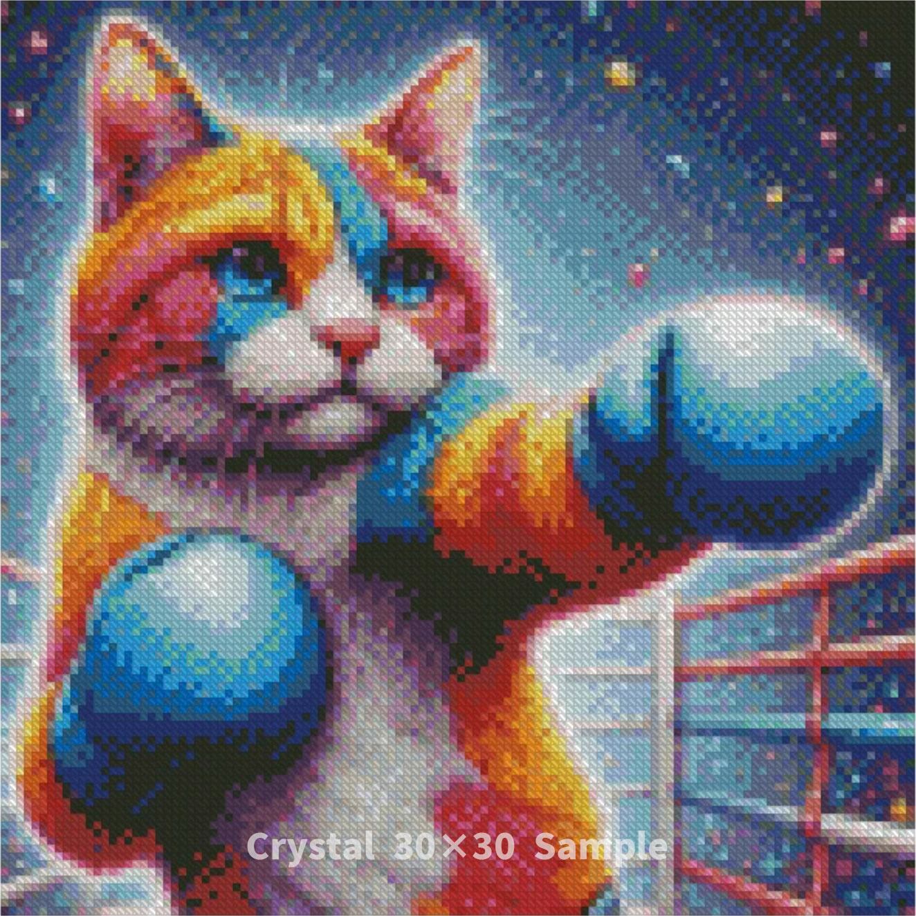 ダイヤモンドアート 30×30 猫パンチ (通常/フルAB/フルCR/Mix/フルFD