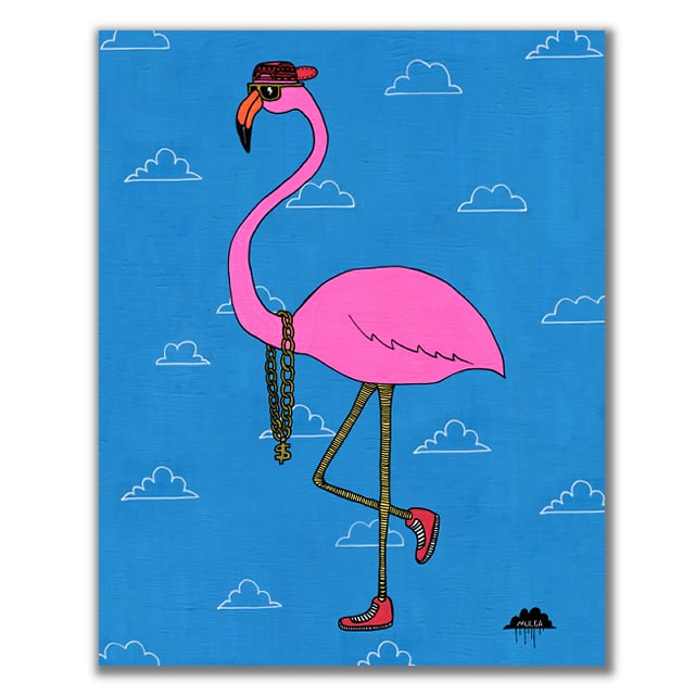 モルガ MULGA インテリアアート フラミンゴとパイナップルのアート