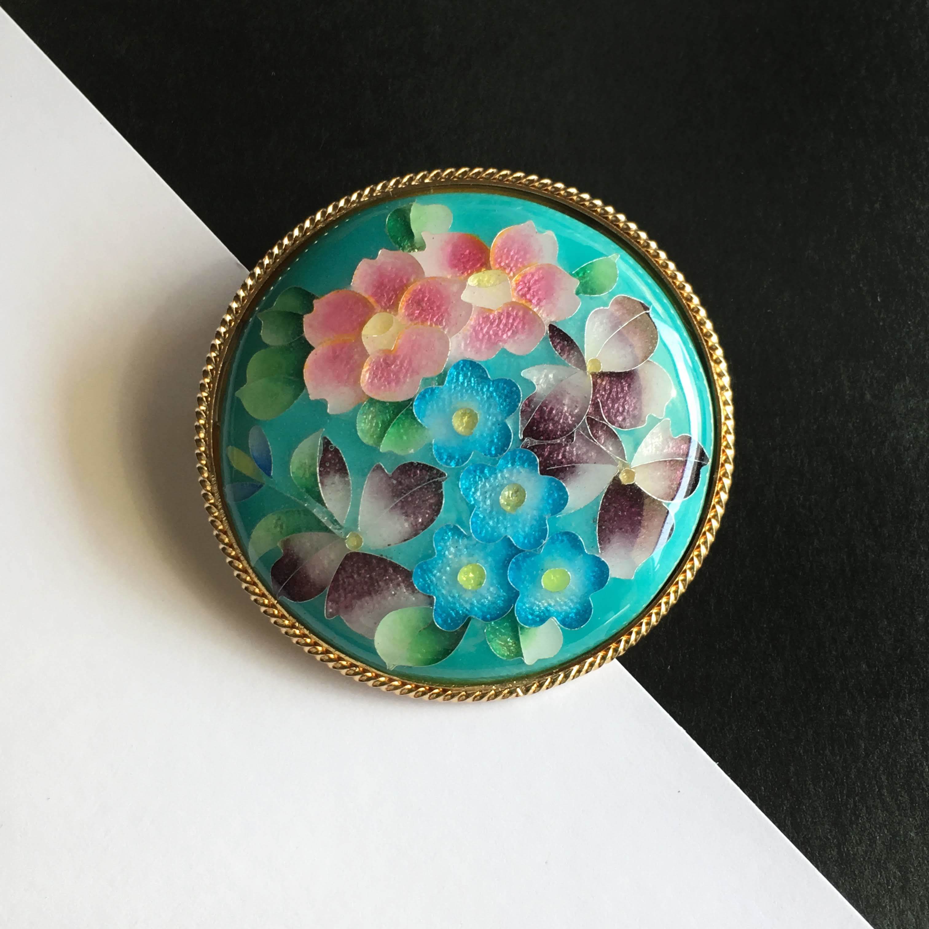 花詰 七宝焼のブローチ 純銀胎有線七宝 | 太田七宝 WEB SHOP