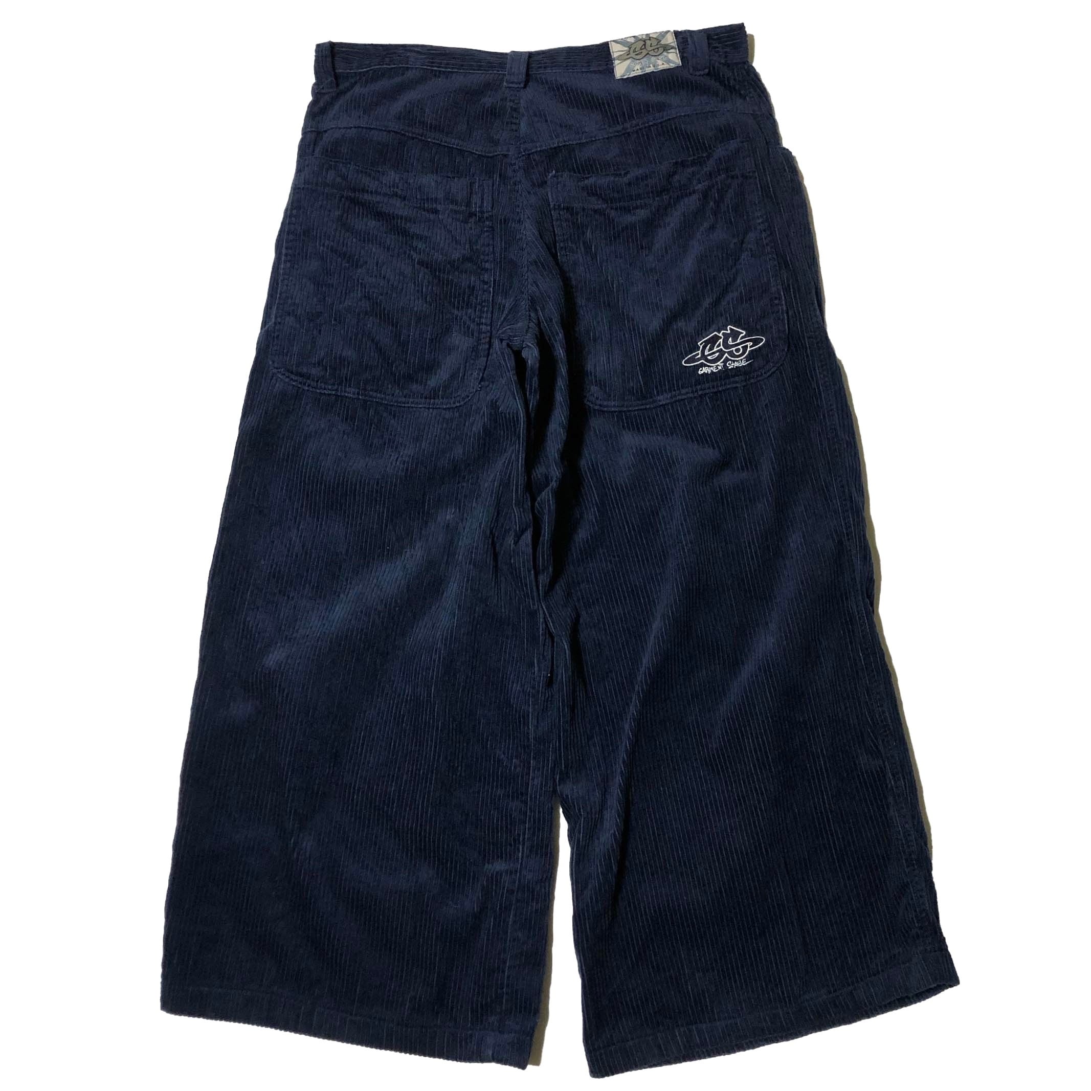90s GARMENT STAGE 太畝コーデュロイ 極太バギーパンツ 紺 【W40